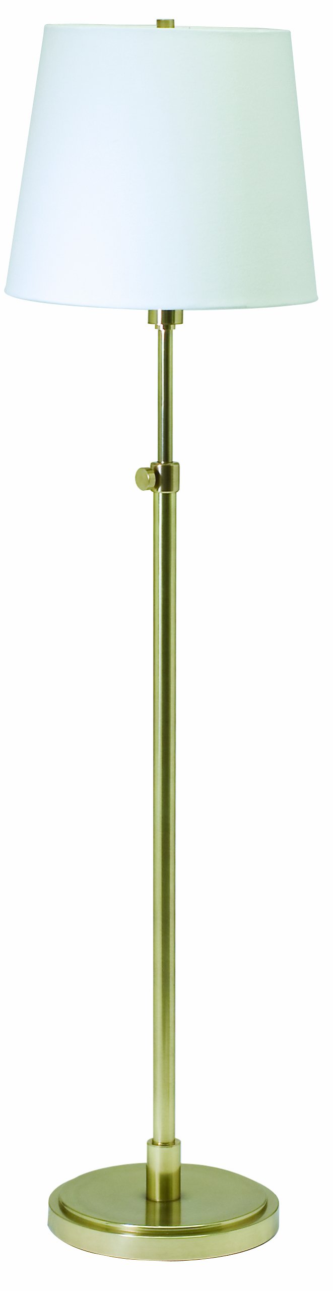 House Of Troy TH701-RB Adjustable Floor Lamp - Raw Brass with Off-White Linen Shade | Portable Reading Light for Living Room, Bedroom & Office | Vintage Style Home Decor Lighting