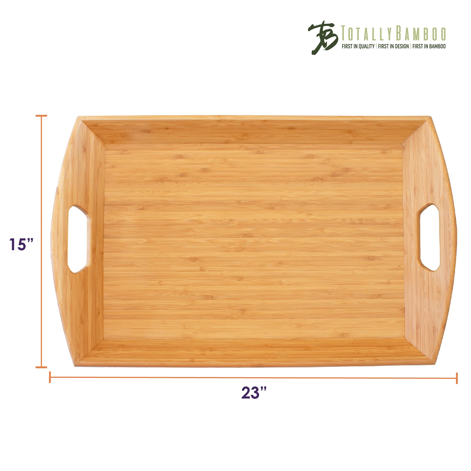 Totally Bamboo Butler's Serving Tray with Handles - 23