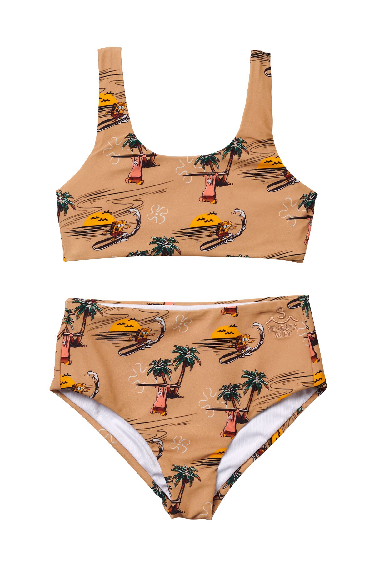 Seaesta Surf x SpongeBob® Tropical Print Bikini Set - Two Piece Swimsuit for Women - Beach Vacation & Pool Party Outfit