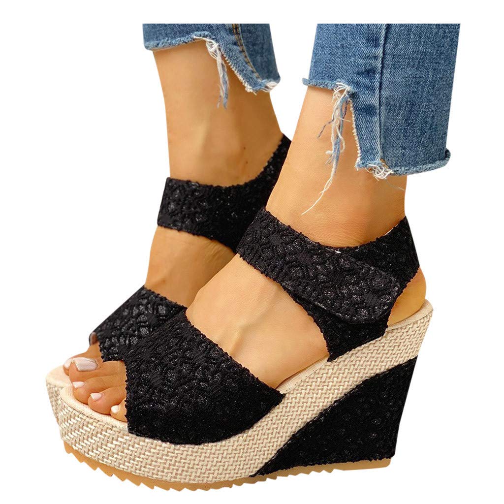 UMIYI Women's Casual Summer Sandals - Hollow Out Ankle Strap Covered Toe Wedge Sandals for Women & Girls | Perfect for Beach, Vacation & Everyday Wear