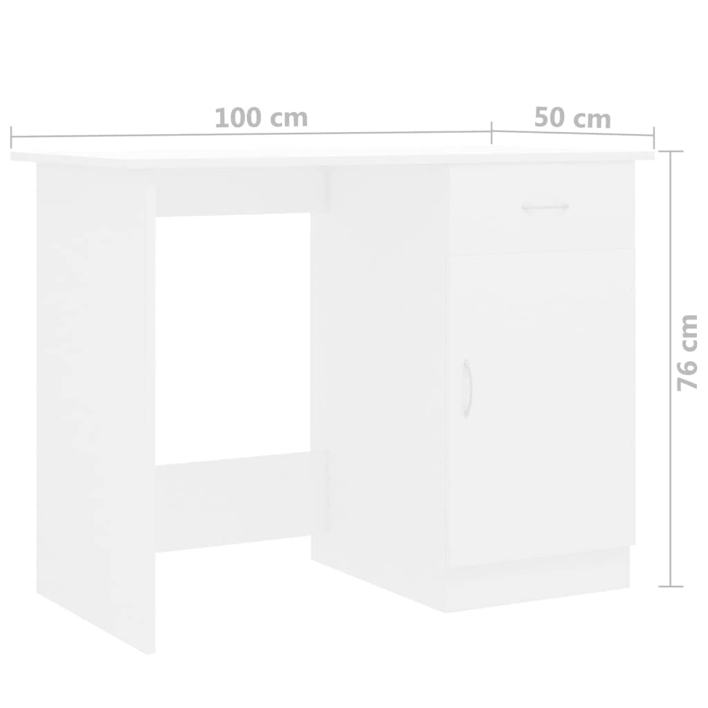 White Modern Computer Desk 39.4