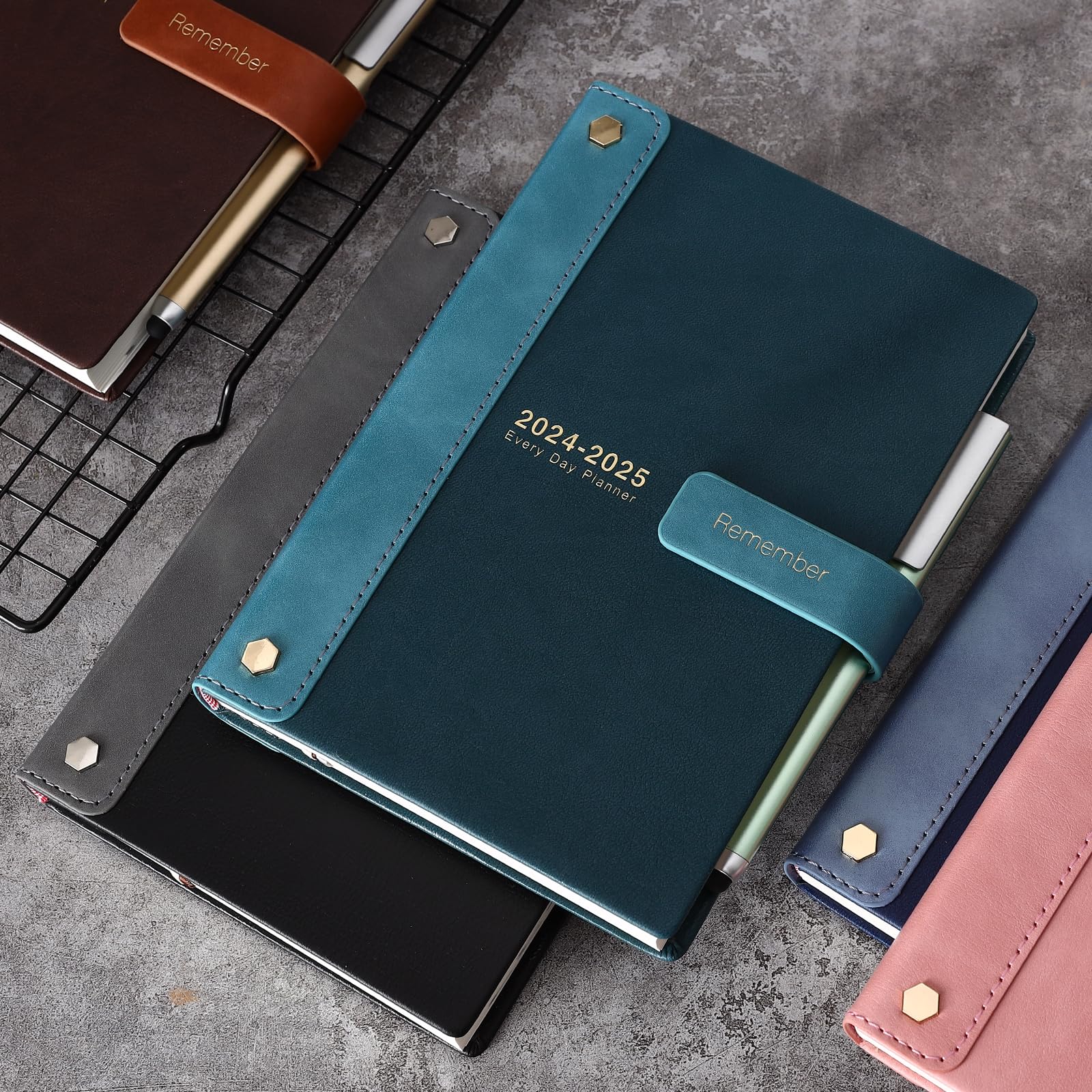 **Mljtoyo Academic Planner 2024-2025 – A5 Hardcover Daily & Monthly Organizer with Pen, Stickers, Inner Pocket – Perfect for Students, Teachers & Professionals (July 2024 - June 2025)**    *(Great for School Schedules, Work Deadlines, Goal Tracking & Personal Organization!)*