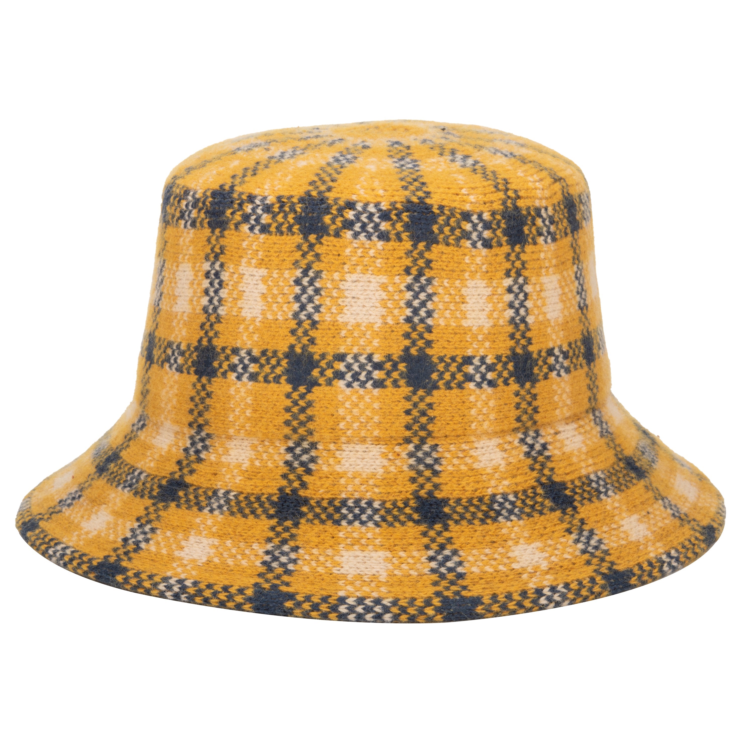 Gala Checkered Machine Knit Bucket Hat KN8028 - Stylish & Comfortable for Outdoor Activities, Beach, and Travel