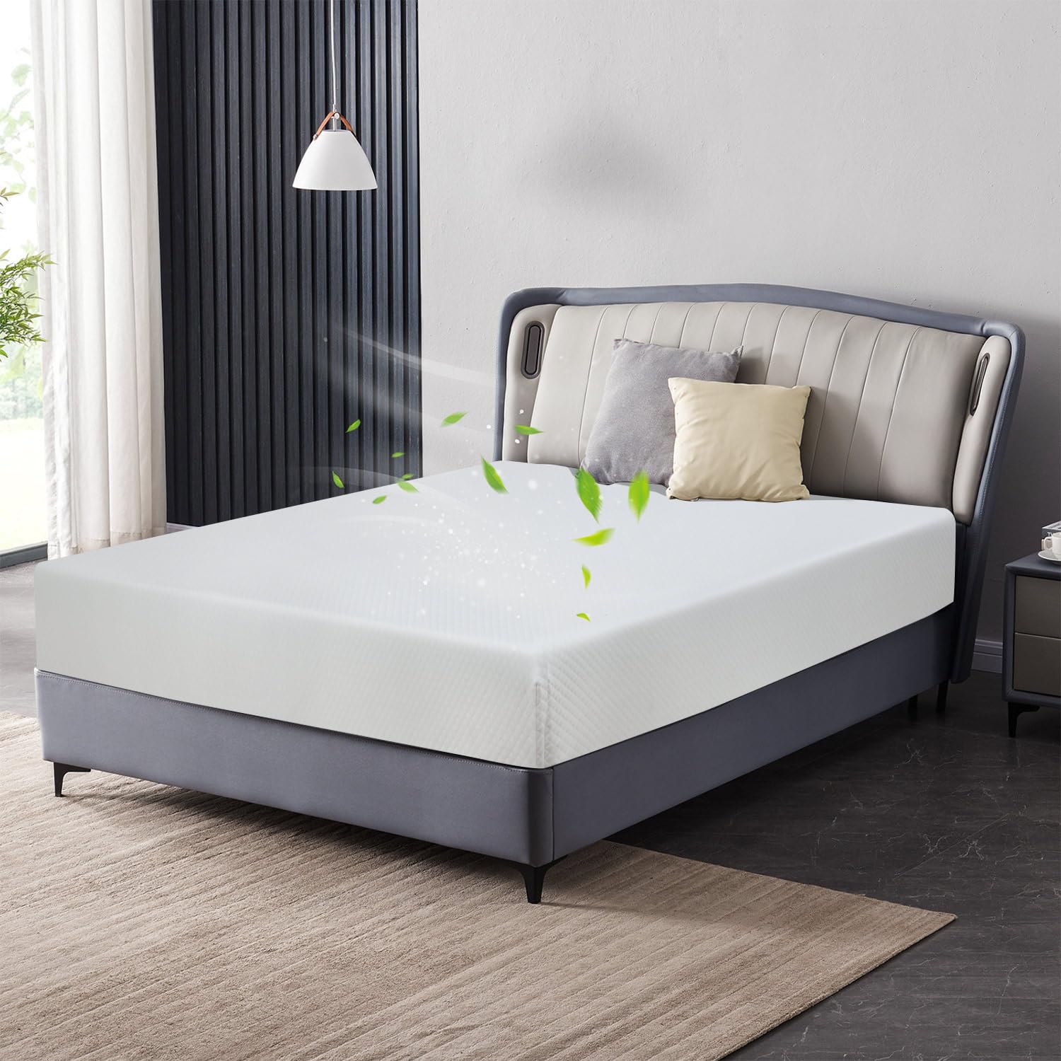 10 Inch Memory Foam Mattress - Green Tea Infused, CertiPUR-US Certified Full Size Mattress in a Box | Medium Firm Hybrid Bed for Cooling Sleep & Pressure Relief | Perfect for Guest Rooms, Dorms & Apartment Living
