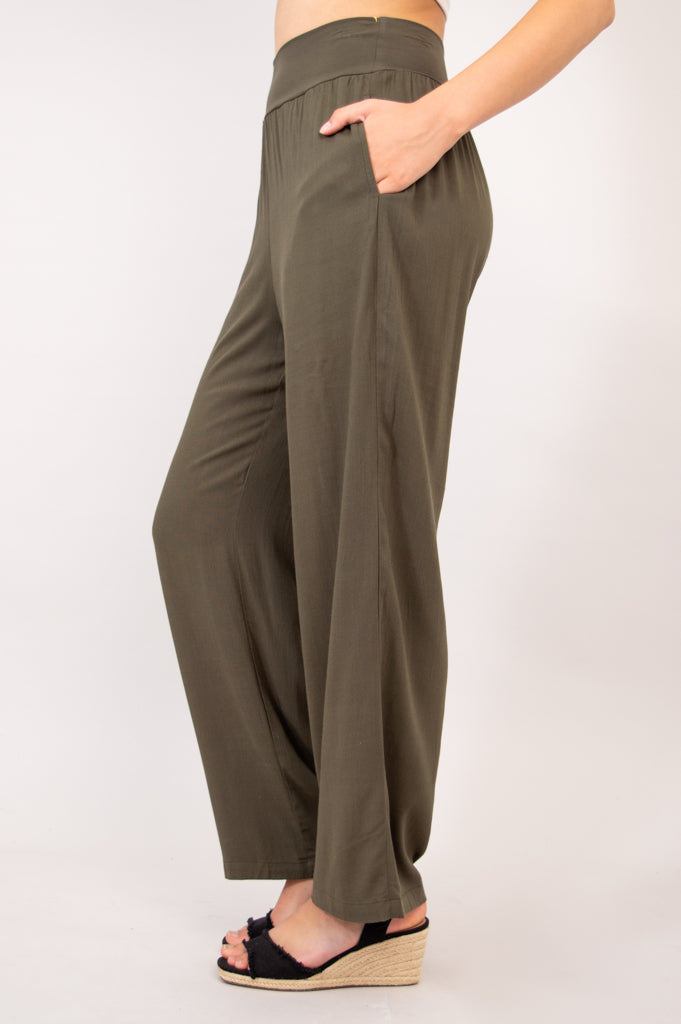 Landon Men's Khaki Linen Bamboo Pants - Lightweight, Breathable & Comfortable for Casual Wear, Travel & Outdoor Activities