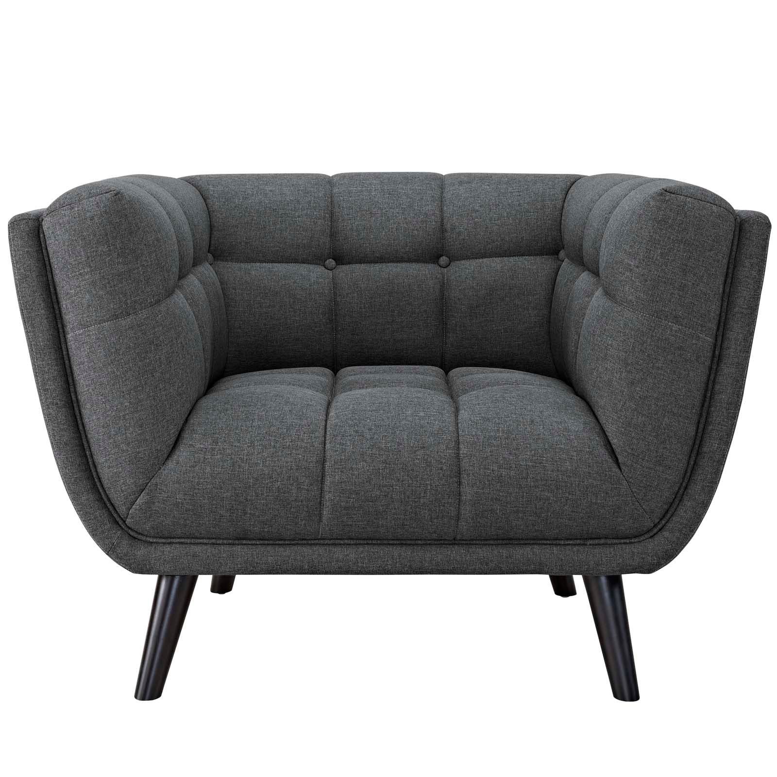 Bestow Upholstered Fabric Armchair - Modern Comfortable Lounge Chair for Living Room, Bedroom & Office - Perfect for Relaxing, Reading & Entertaining Guests