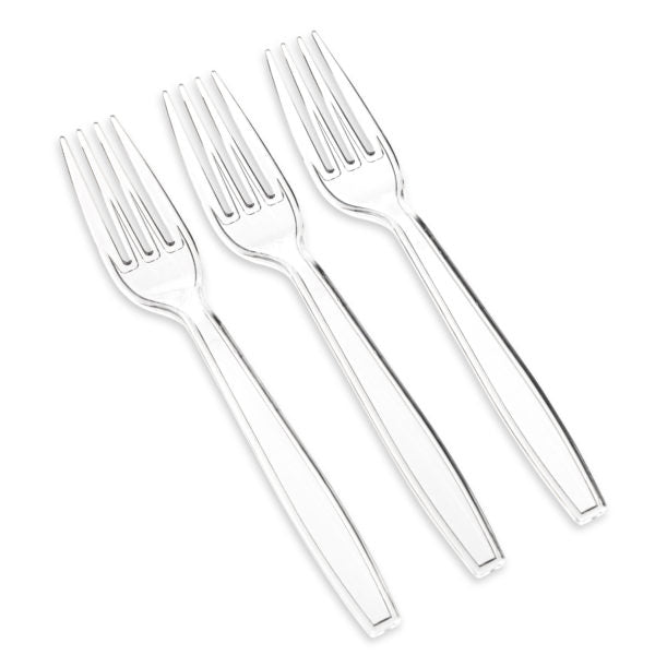 50-Piece Clear Plastic Cutlery Set - Premium Disposable Flatware for Parties, Picnics & Catering - Basic Cutlery Collection (Knives, Forks, Spoons)