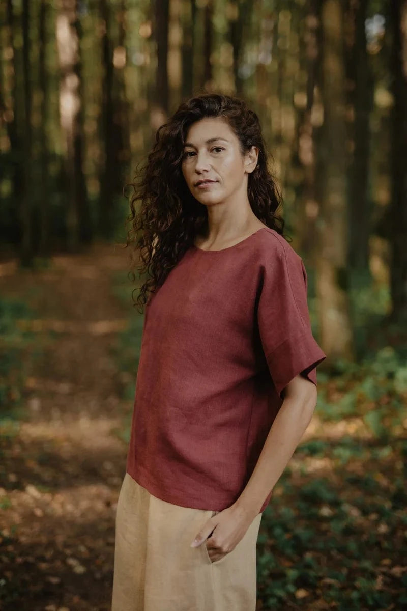 Porto Women's Linen Blouse - Breathable Summer Tops in Multiple Colors | Casual Wear, Beach Outfits & Office Attire
