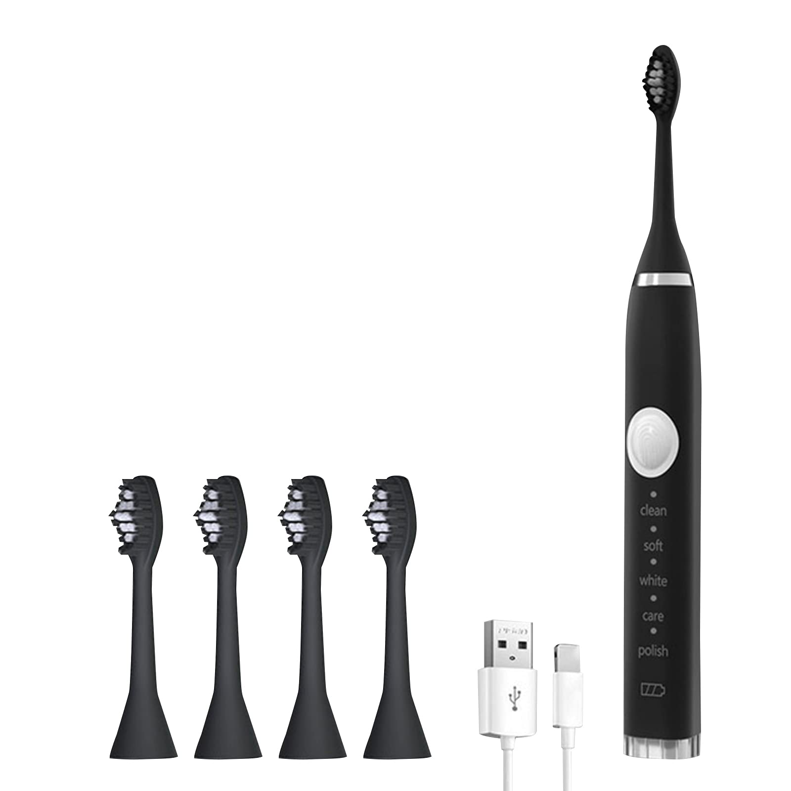 Layhou Rechargeable Electric Toothbrush for Adults - 5 Cleaning Modes, 4 Replacement Brush Heads, USB Charging, Smart Timer & Soft Bristles - Perfect for Travel, Home & Daily Oral Care Routine