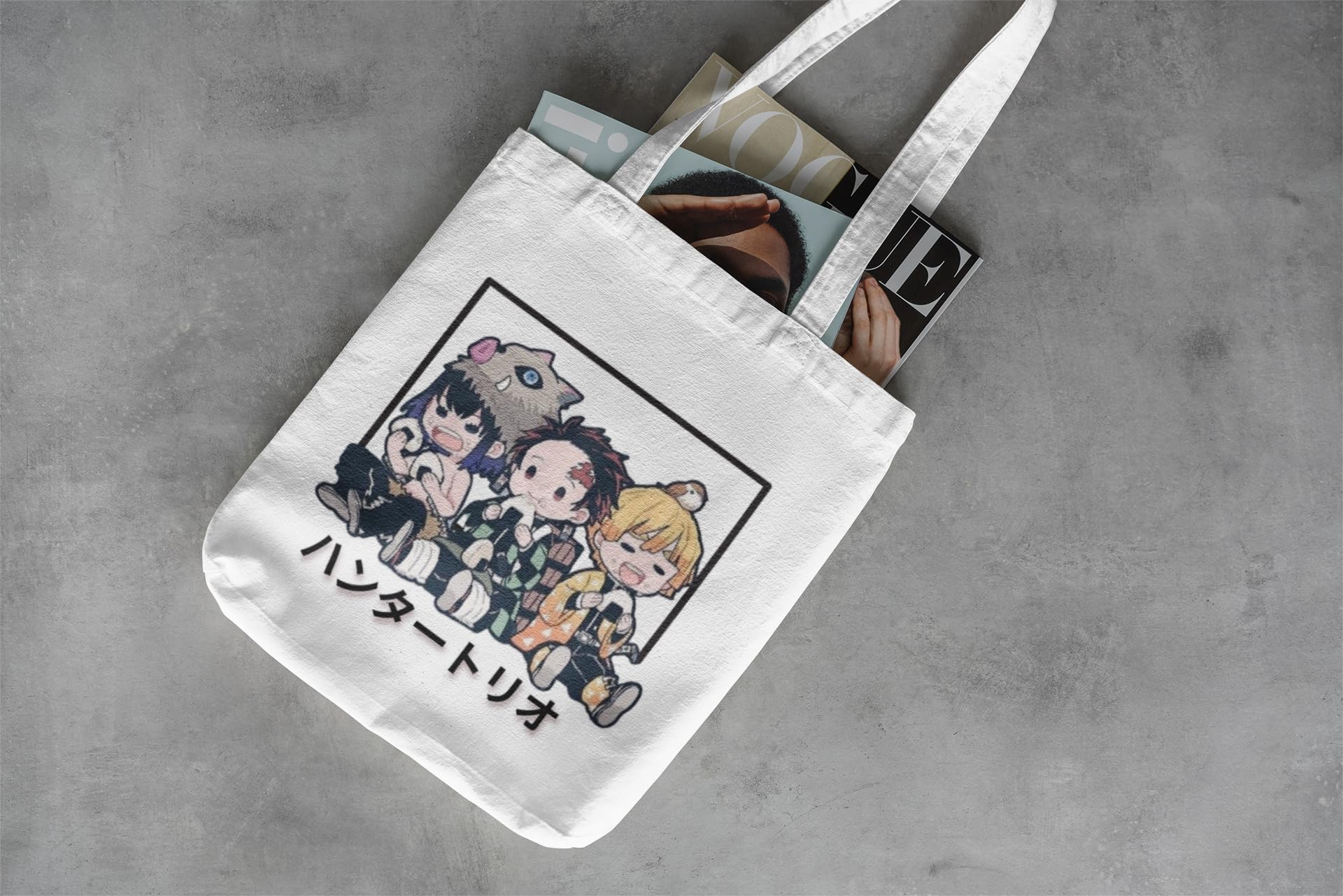 Eshaaver Anime Haven Tote Bag - Lightweight & Durable Anime Themed Shoulder Bag for School, Work & Shopping - Perfect Gift for Anime Fans & Otaku Culture Lovers