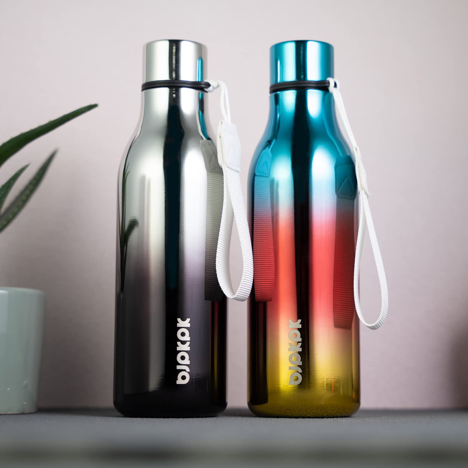 BJPKPK 18oz Insulated Stainless Steel Water Bottle with Strap - BPA Free, Leak Proof Thermos for School, Sports & Travel - Keeps Drinks Hot/Cold for Hours - Perfect for Hiking, Gym & Outdoor Adventures
