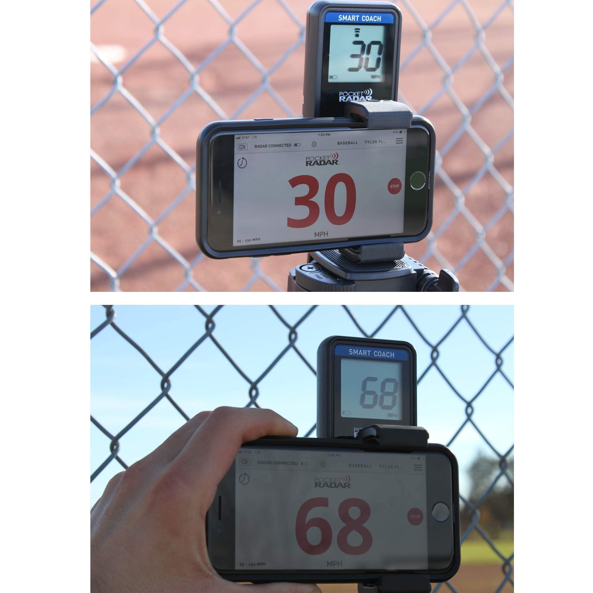 Pocket Radar - Smart Coach Radar Gun with Universal Tripod Mount for Baseball, Softball & Tennis Training | Speed Measurement Device for Coaches & Athletes