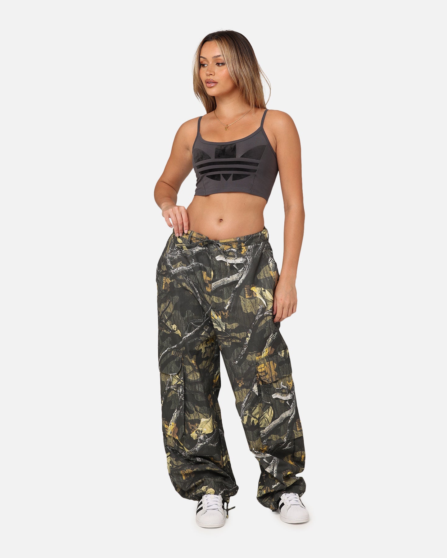 Adidas Women's Trefoil Logo Sports Bra - Grey, Large Size - Perfect for Running, Yoga & Gym Workouts