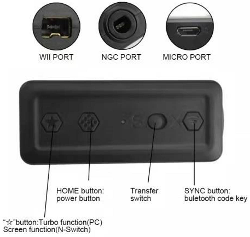 Wireless Bluetooth Controller Adapter for Nintendo Switch & PC - Compatible with Gamecube & Wii Controllers - Perfect for Gaming Setup