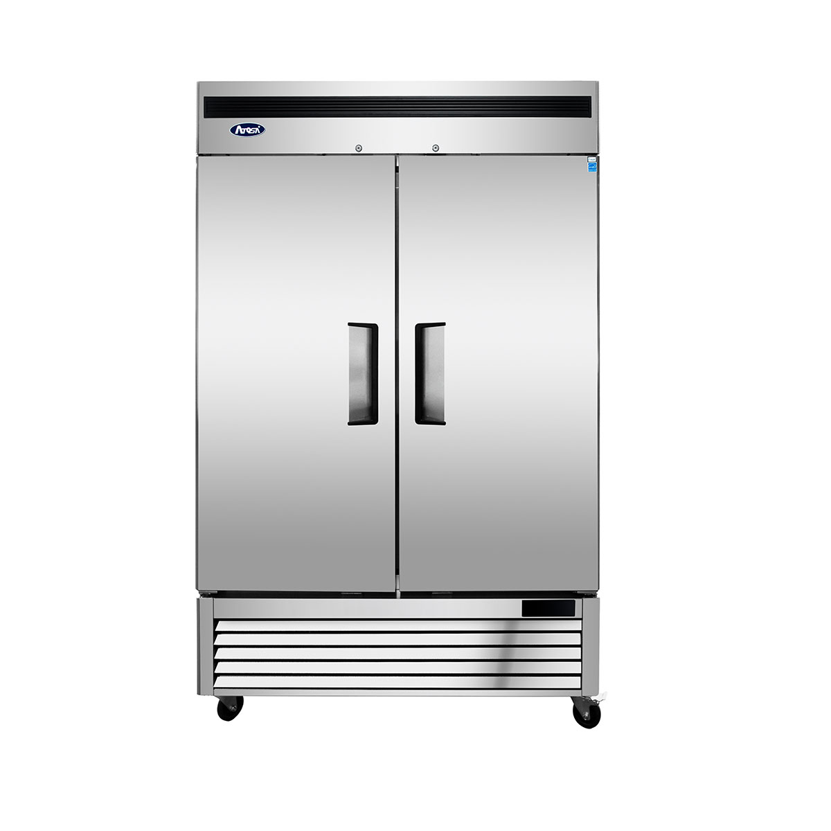 Atosa 55 Inch Commercial Reach-In Refrigerator - 2 Solid Door Stainless Steel Freezer with Bottom Mount Compressor | Perfect for Restaurants, Catering, and Grocery Stores