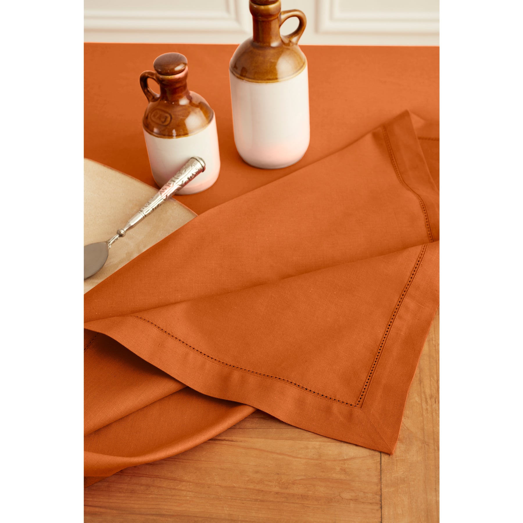 Premium Cotton Linen Hemstitch Tablecloth - Elegant Dining Table Cover for Home Decor, Parties & Special Occasions