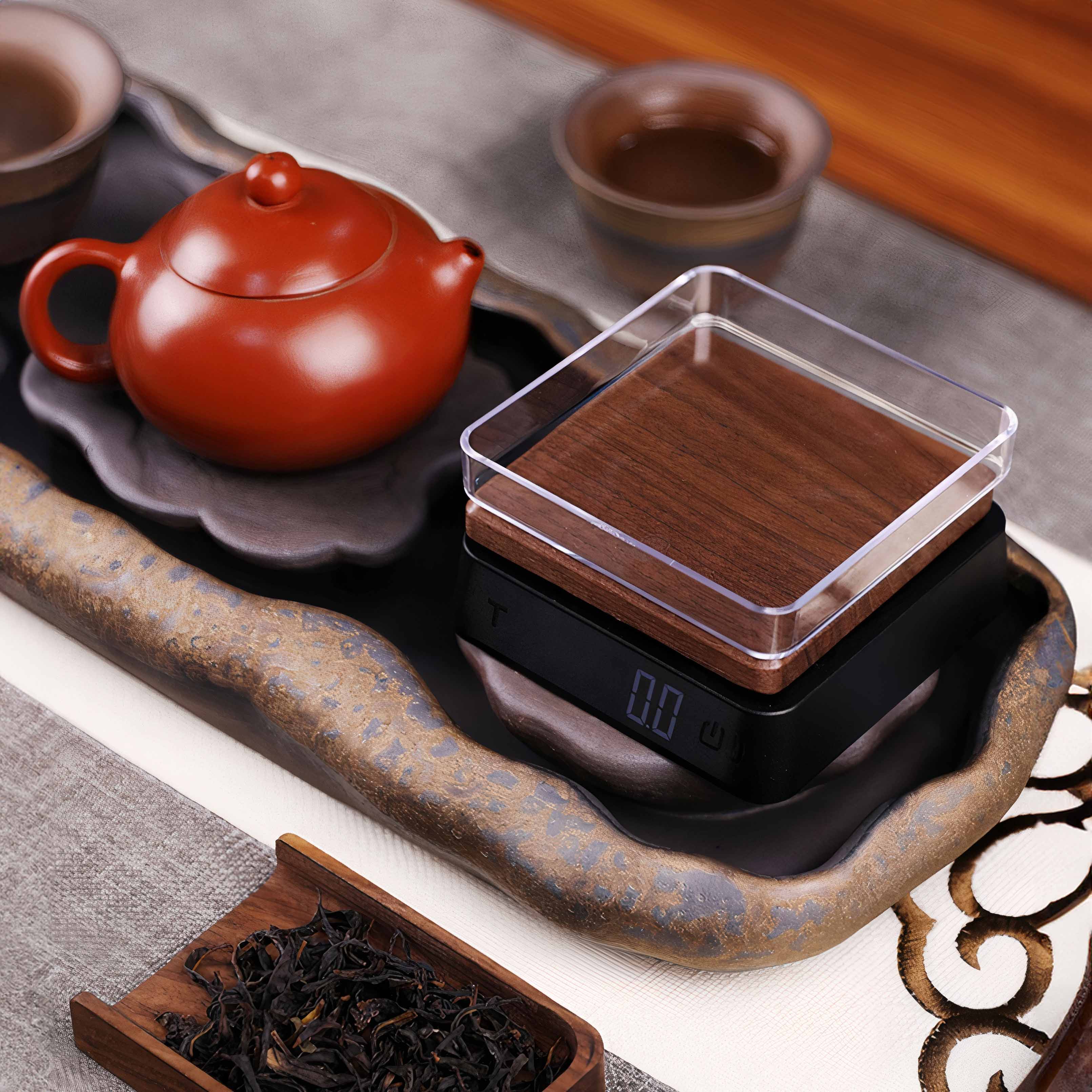 Premium Solid Wood Digital Kitchen Scale for Precise Tea & Coffee Brewing - Perfect for Home Baristas & Gourmet Cooking