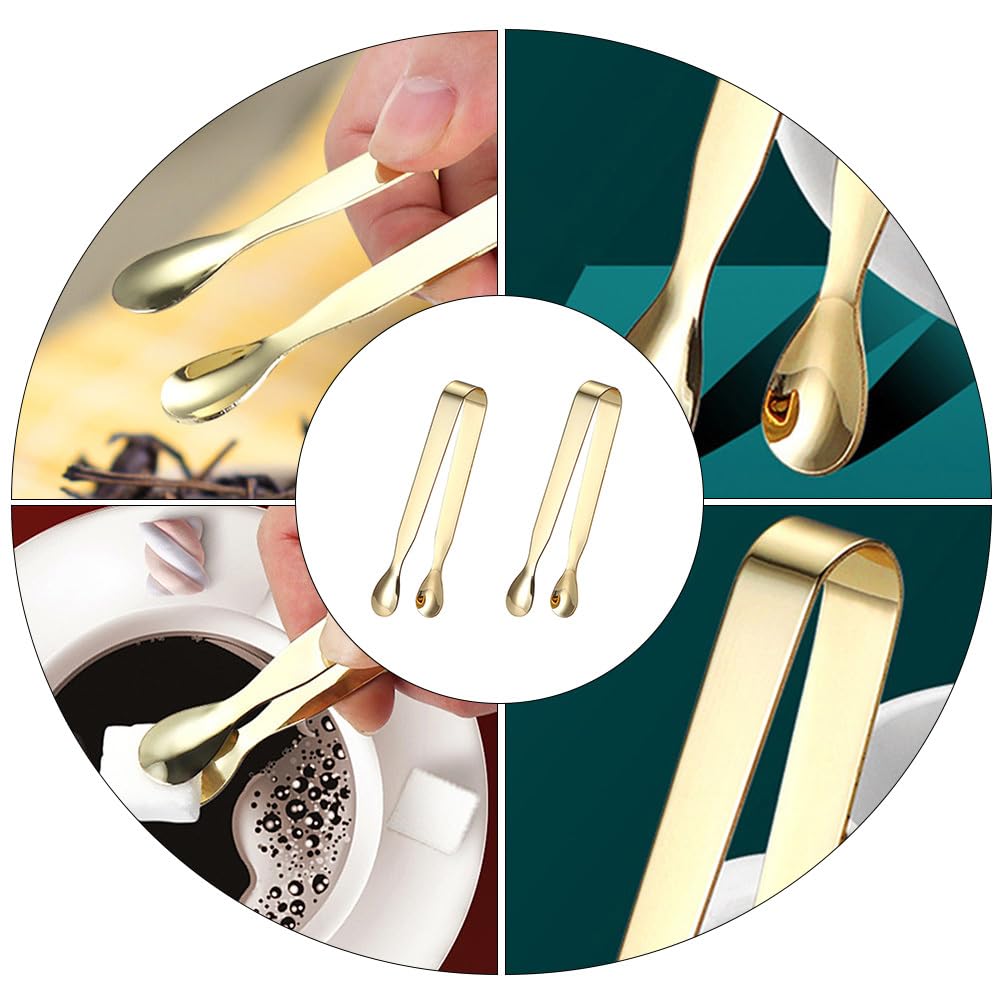 Golden Stainless Steel Ice Tongs - 2 Pack 4.3
