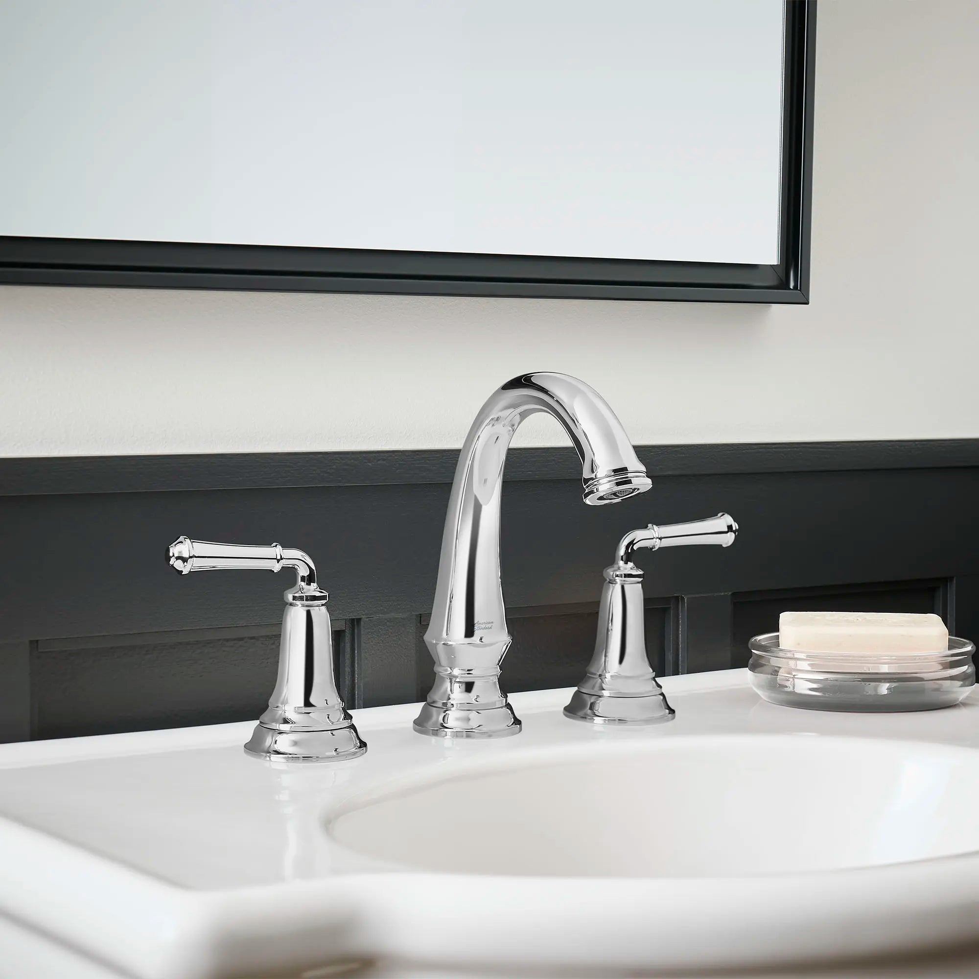 Delancey® 8 Inch Widespread 2 Handle Bathroom Faucet - 1.2 GPM/4.5 LPM Water-Saving Design with Lever Handles - Perfect for Vanities, Powder Rooms & Guest Bathrooms