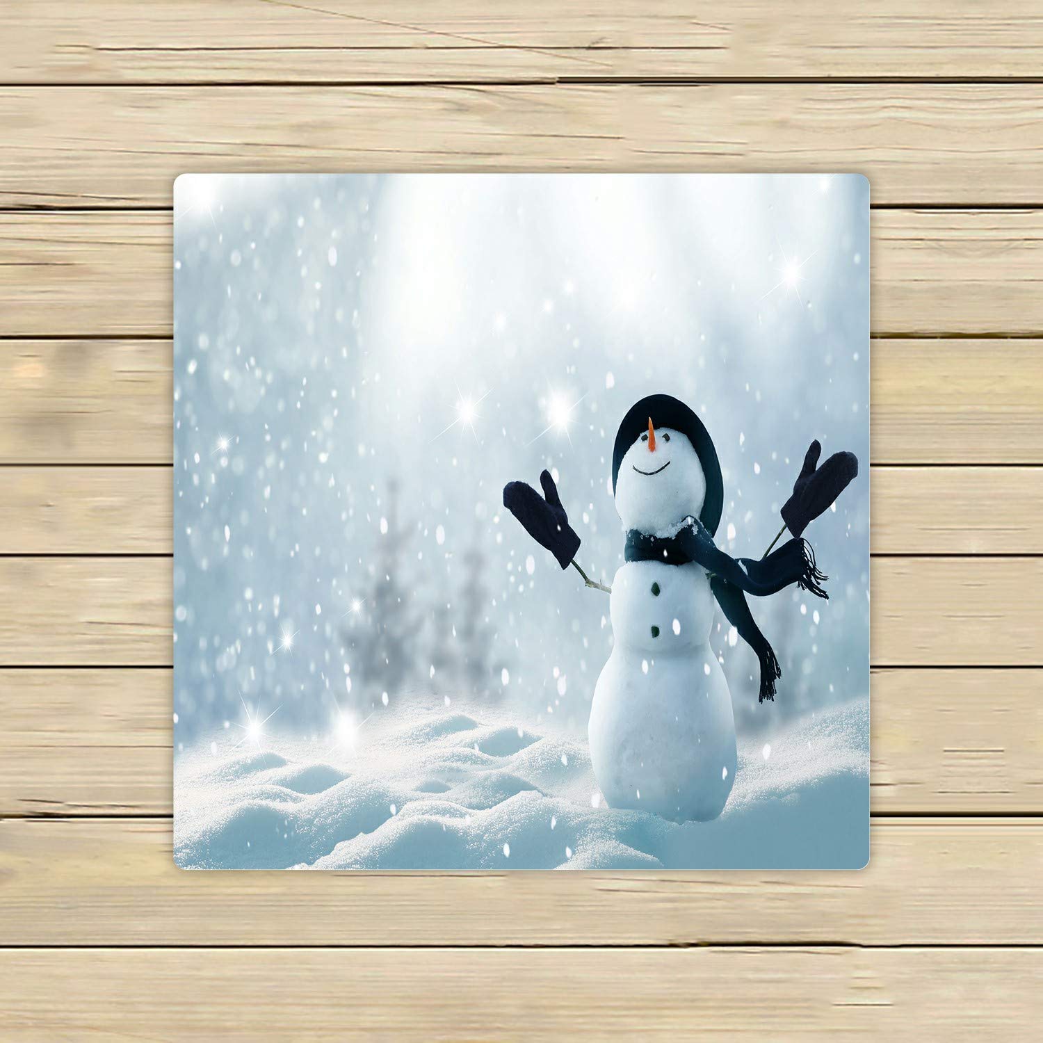 Merry Christmas Snowman Winter Snow Landscape Beach Bath Towel - Soft Absorbent Shower Towel for Home, Outdoor & Travel - 13x13 Inch - Perfect for Holiday Decor, Gifts & Cozy Winter Baths