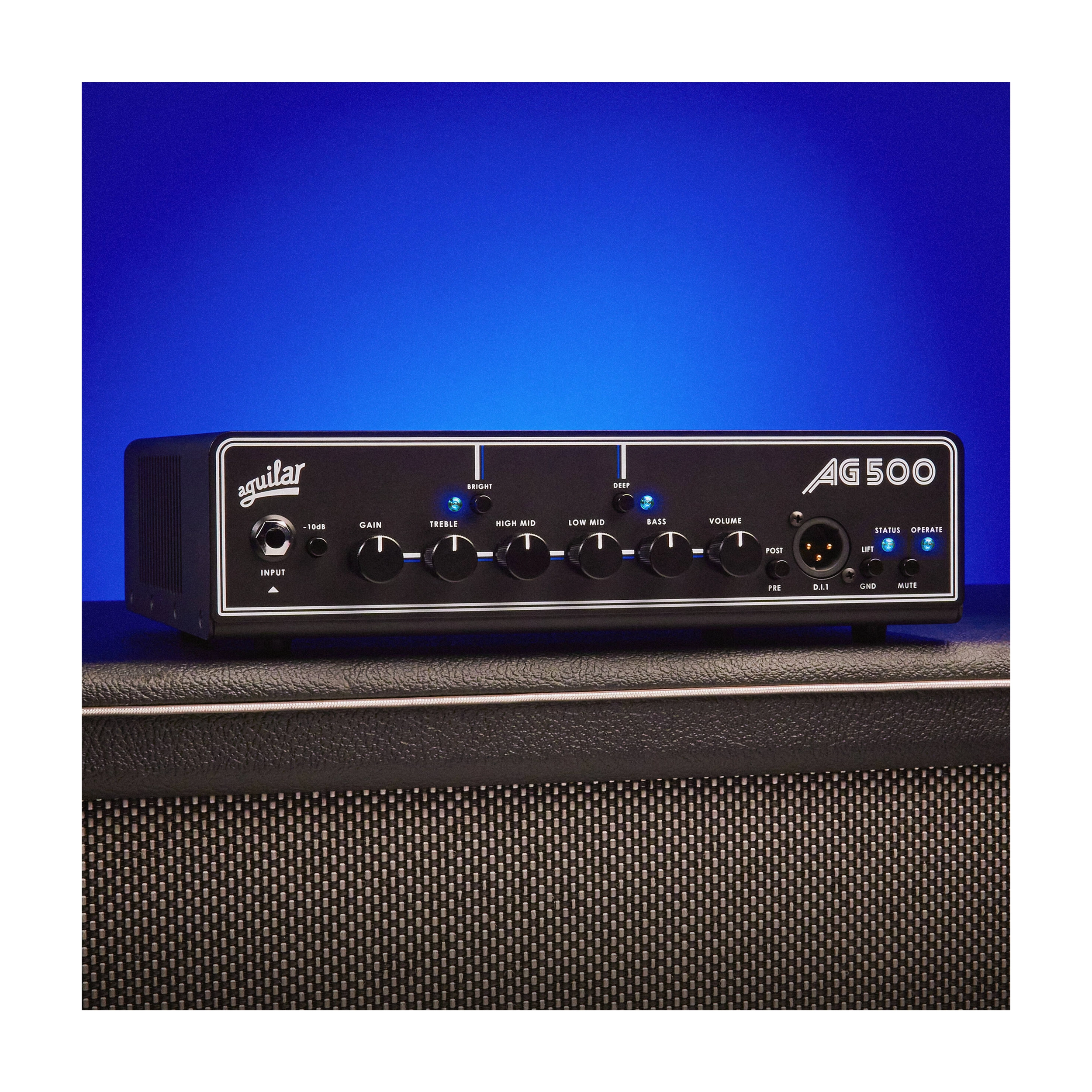 Aguilar AG500V2 Gen 2 500W Bass Amp Head - Professional Bass Guitar Amplifier for Live Performances & Studio Recording