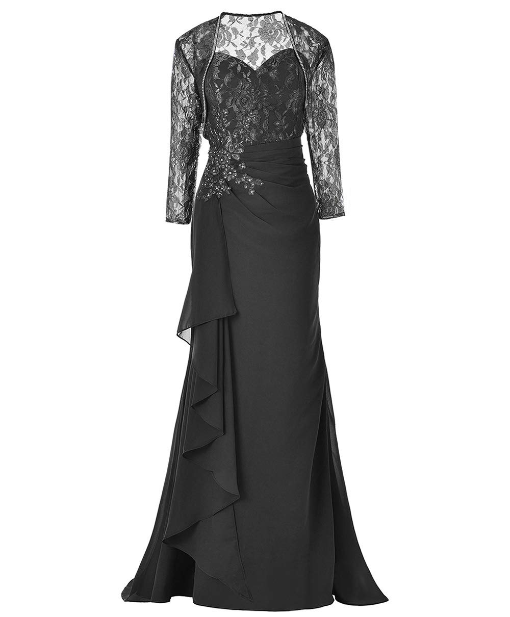 Elegant Chiffon Long Sleeve Mother of the Bride Dress with Jacket - Formal Wedding Guest Gown for Women | Perfect for Weddings, Parties & Special Occasions