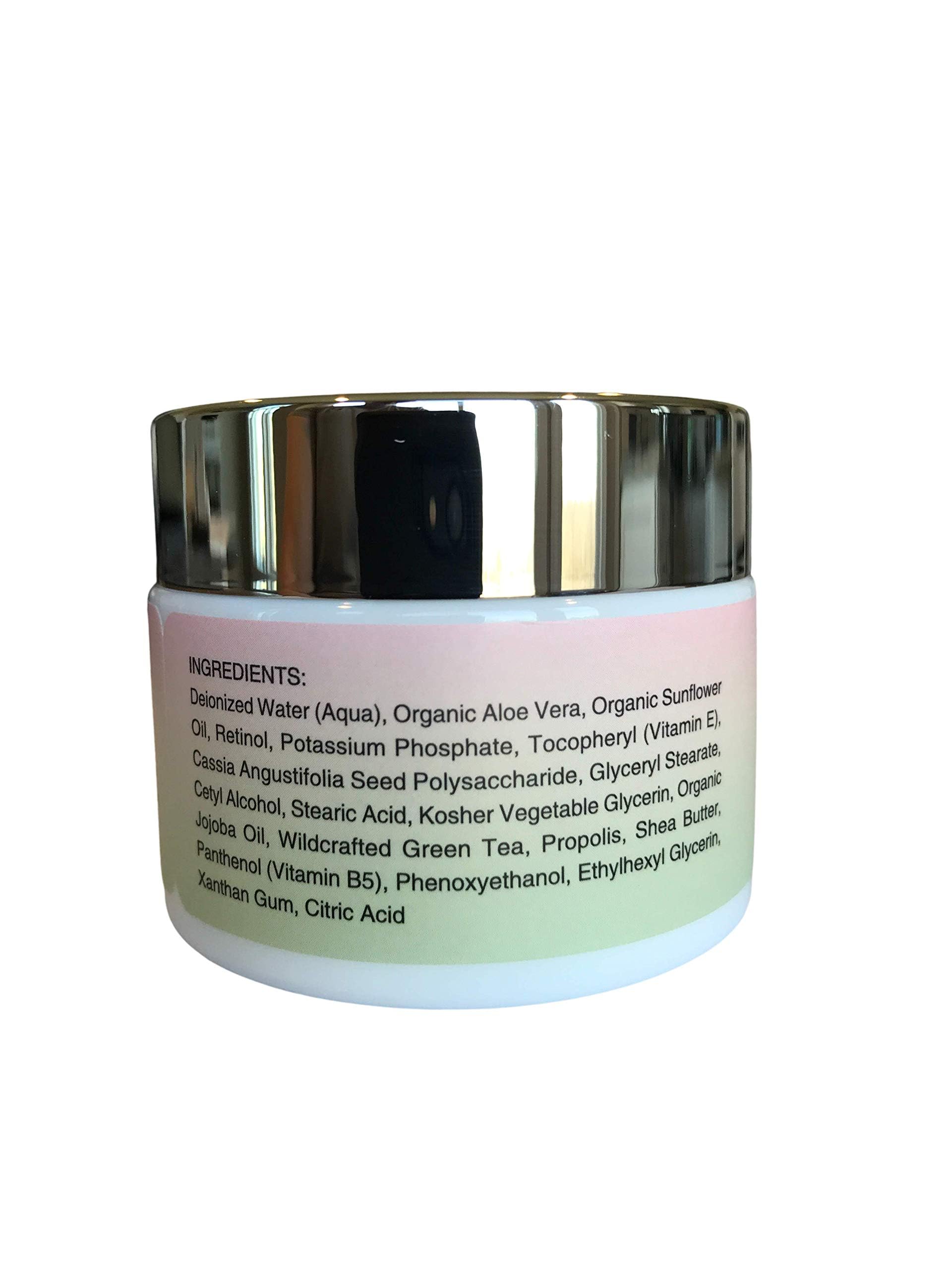 Best Retinol Anti-Aging Face Cream with Hyaluronic Acid & Vitamin E - Deep Hydration & Wrinkle Reduction - Shea Butter & Green Tea Formula - Perfect for Night Routine & Dry Skin Care - 1.7oz