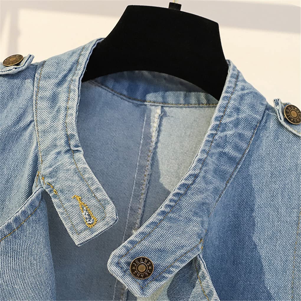 Women's Denim Vest Sleeveless Jacket - Fashionable Jean Waistcoat for Spring & Autumn - Casual Outerwear for Street Style, Layering & Outdoor Activities