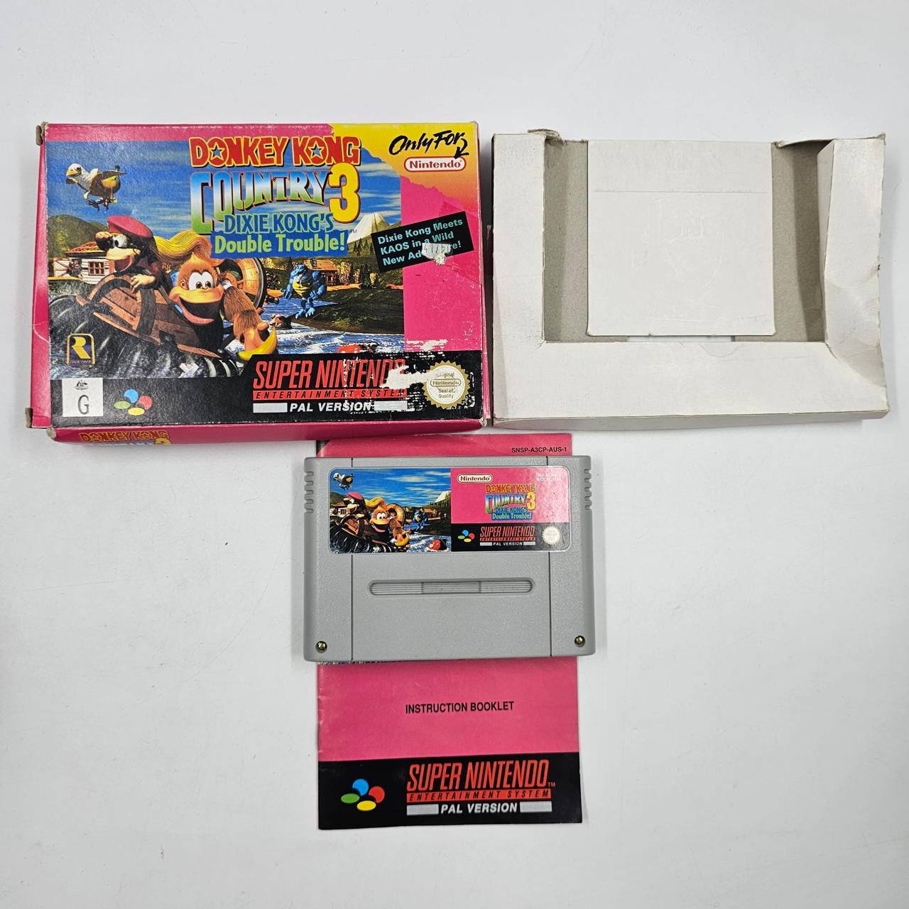 Donkey Kong Country 3 SNES Game - Complete Boxed PAL Version | Retro Nintendo Super Nintendo Entertainment System Collectible | Perfect for Gaming Nostalgia & Vintage Console Collections