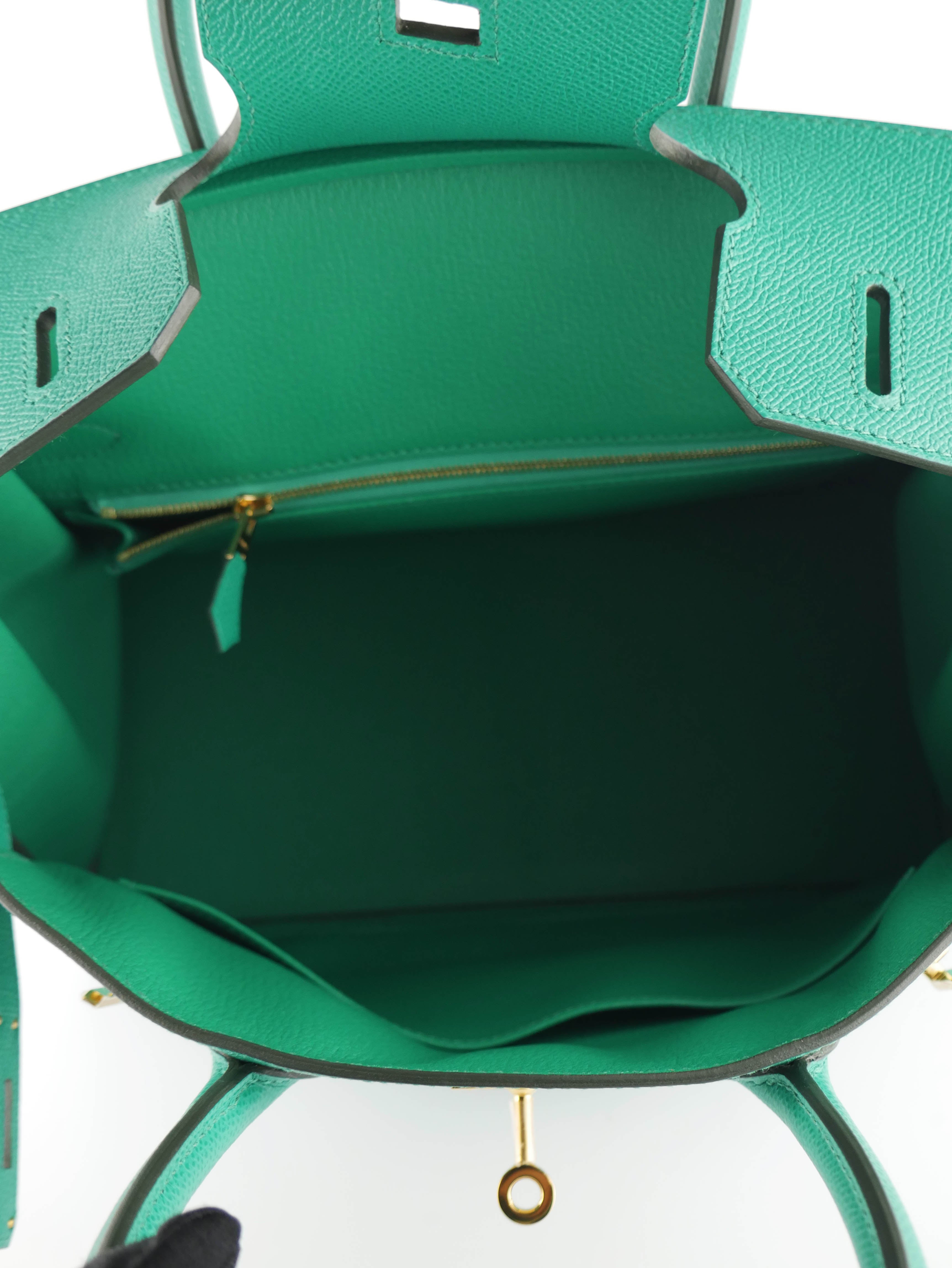 Authentic Hermes Birkin 30 Handbag in Vert Jade Green - Luxury Tote Bag for Women, Perfect for Work, Travel & Special Occasions