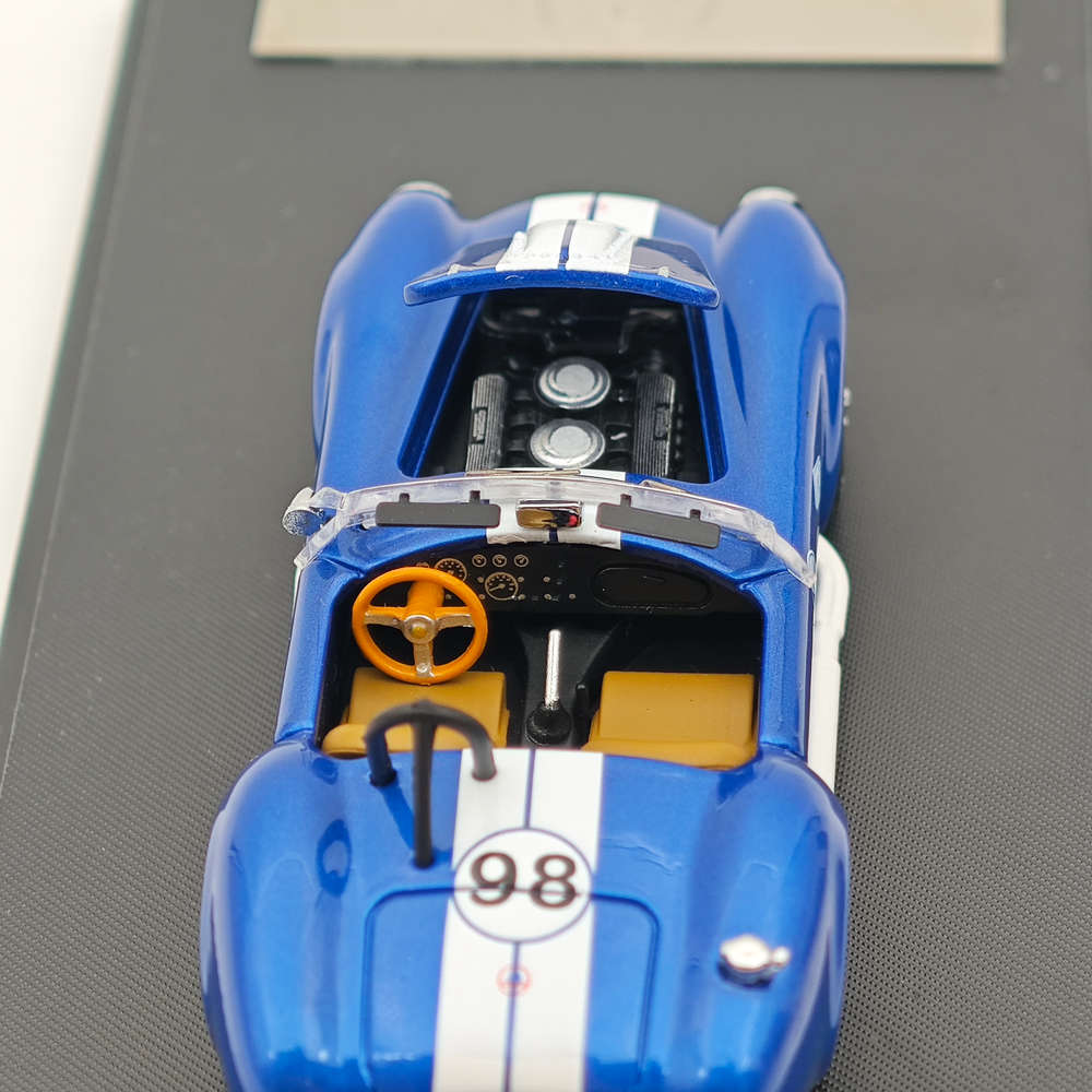 1/64 Scale Ford Shelby Cobra 427 Blue Diecast Model Car - Collectible Alloy Replica with Power Cap | Perfect for Car Enthusiasts, Display Cases & Gift Giving