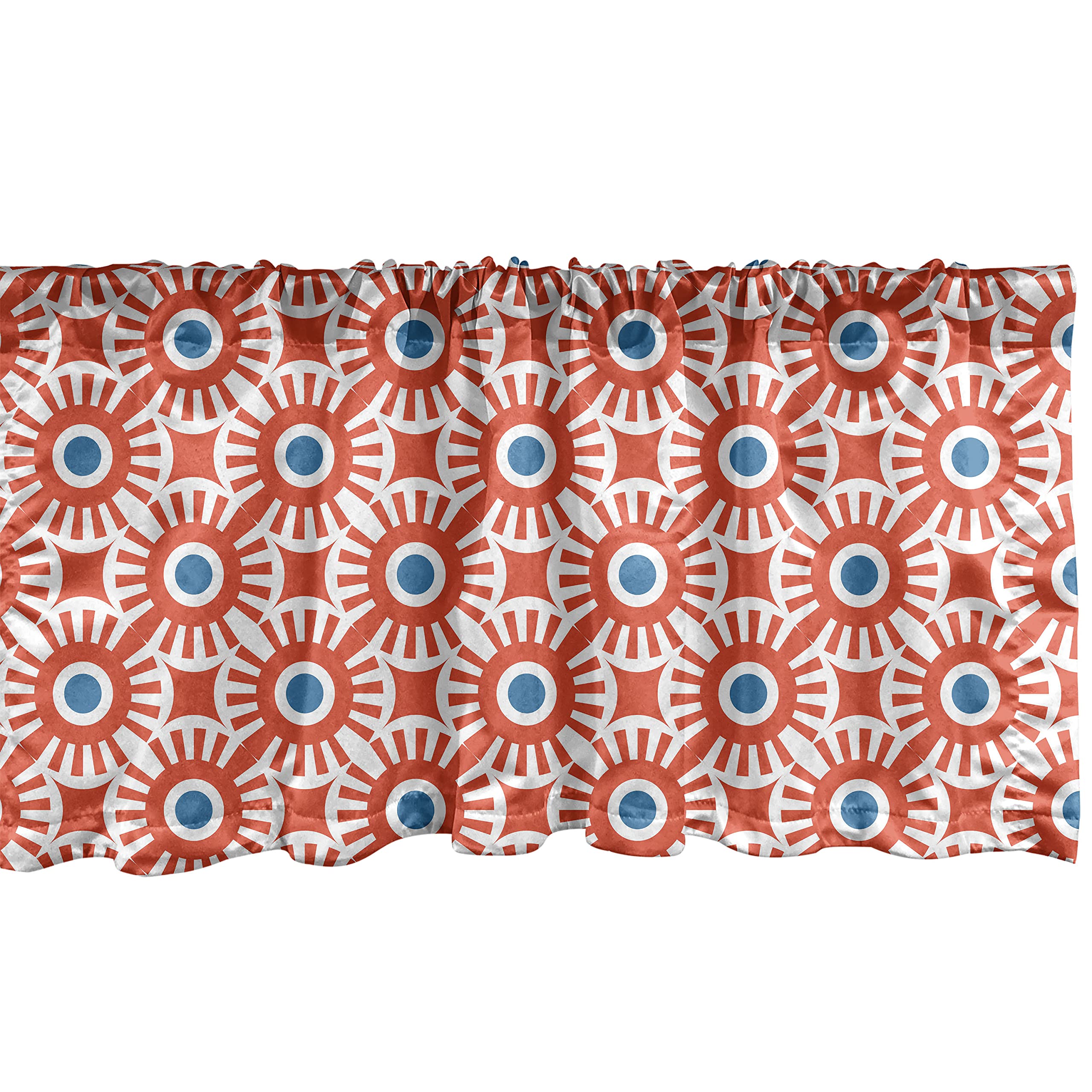 Ambesonne Lattice Window Valance - Vivid Mosaic Circular Dots Retro Modern Curtain Valance with Rod Pocket, 54