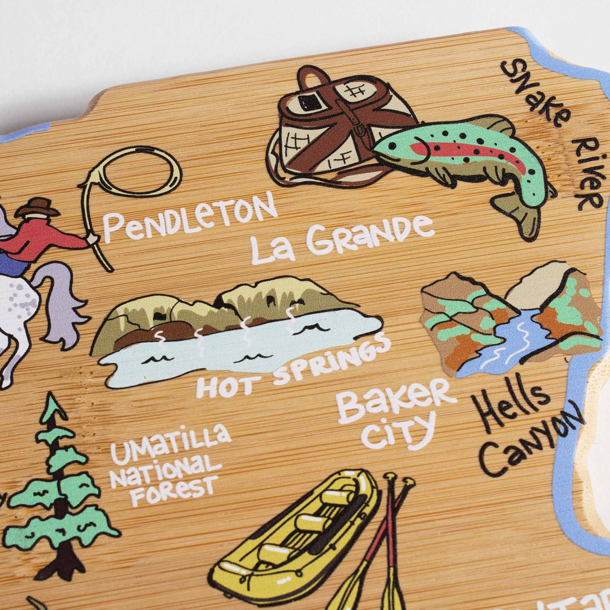 Premium Oregon Wood Cutting Board with Fish Kiss™ Artwork - Durable Kitchen Essential for Chopping, Serving & Decorating