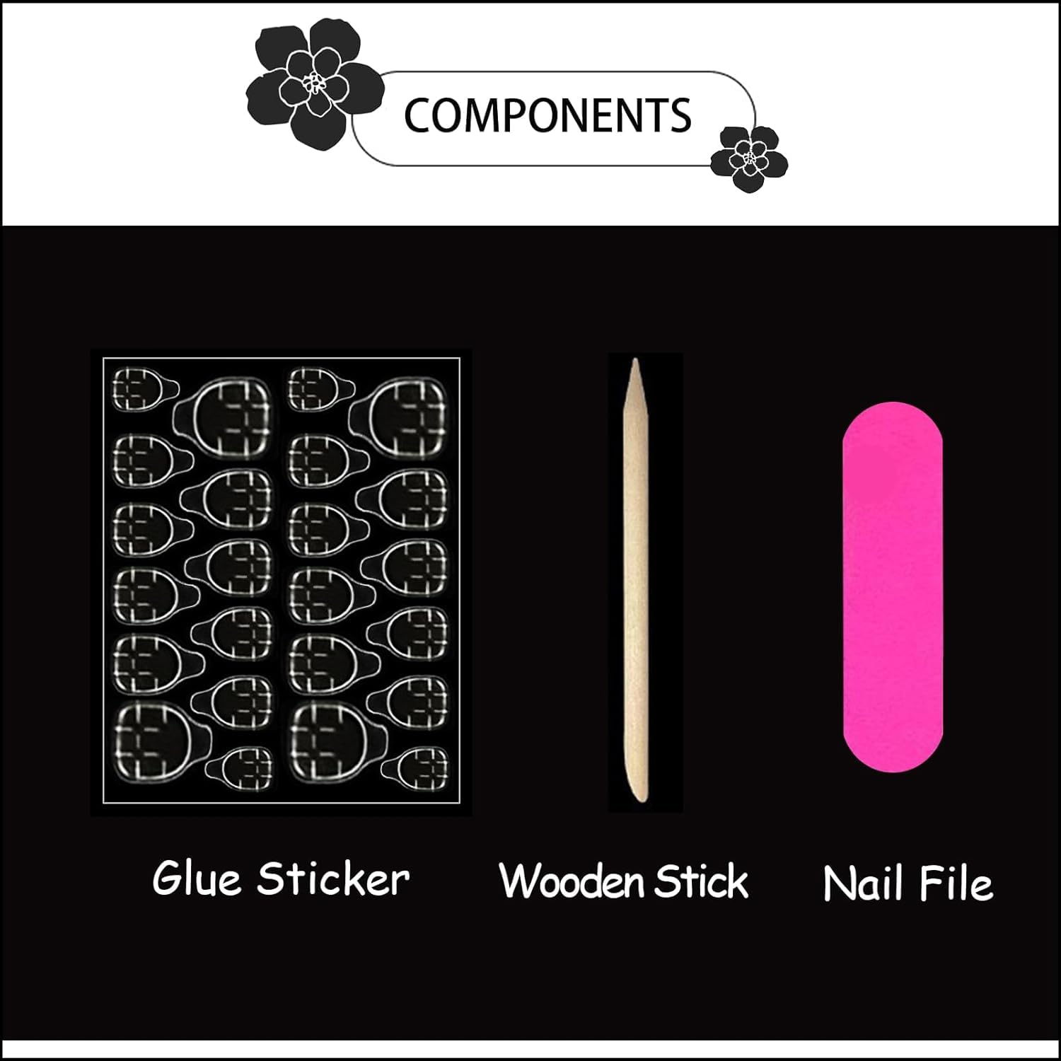 24Pcs Medium French Tip Press on Nails with 3D Silver Bow & Water Ripple Design - Y2K Star Stiletto Fake Nails for Women | Full Cover Stick on Acrylic Nails | Perfect for Parties, Weddings & Everyday Manicure