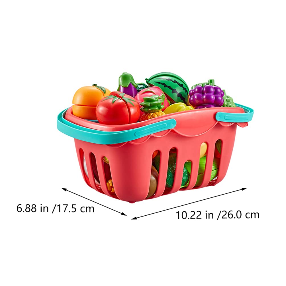 1 Set Play House Toy Cutting Fruit Vegetable Toy for Kids - Pretend Play Kitchen Set with Realistic Fruits & Vegetables - Perfect for Role Play, Learning & Fun at Home or Preschool