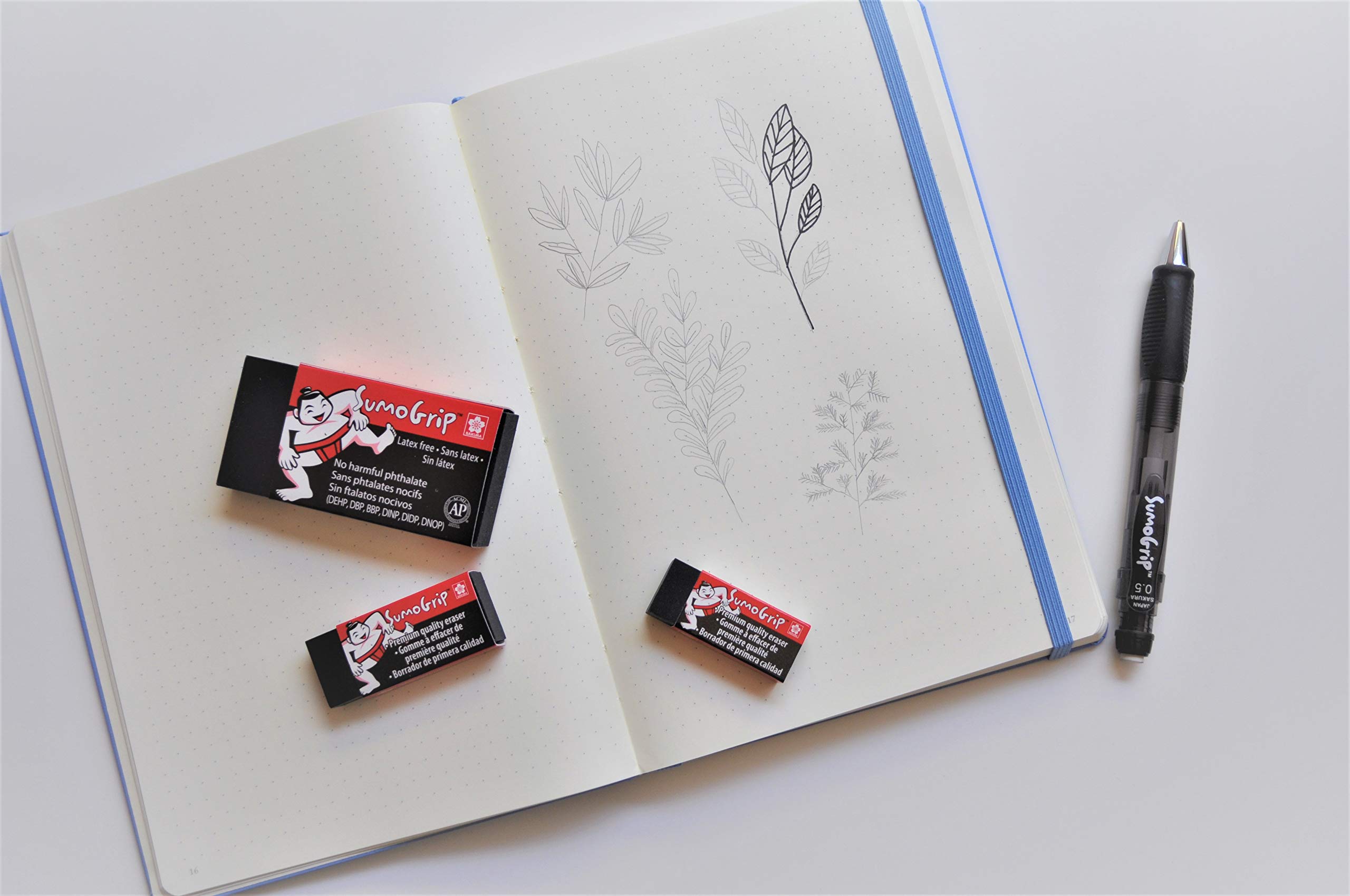 Sakura SumoGrip Block Eraser - 3-Pack Microporous Erasers for School, Office, Sketching & Writing - Small Size B80 - Perfect for Artists, Students & Professionals