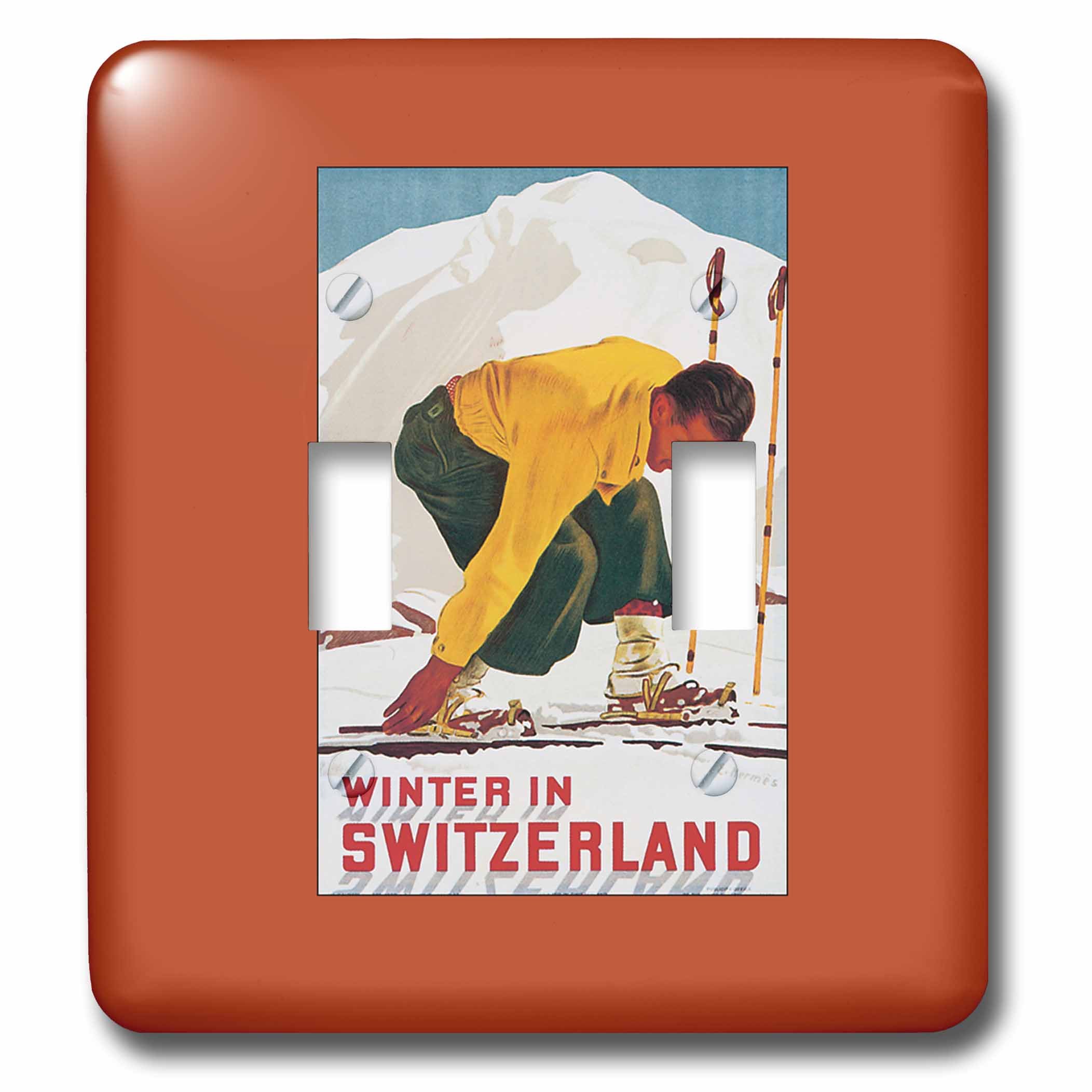 3D Winter in Switzerland Ski Luggage Label Toggle Switch - Perfect for Ski Trips, Travel Gear & Suitcase Tags