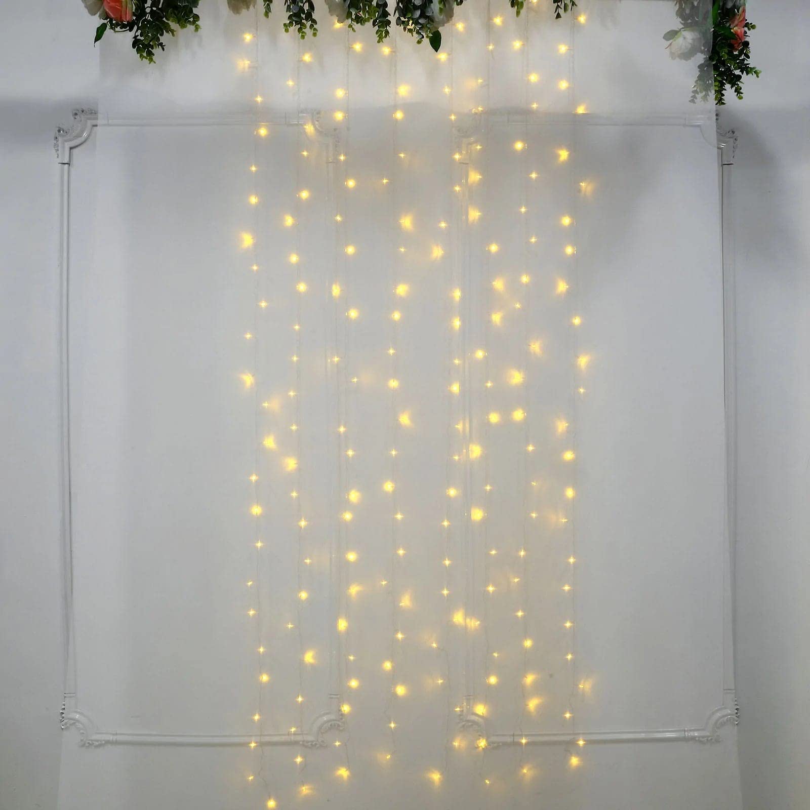 5ft Balsa Circle Cool White LED Icicle String Lights - Fairy Lights for Wedding Backdrop, Party Decor, Home & Outdoor Christmas Decorations