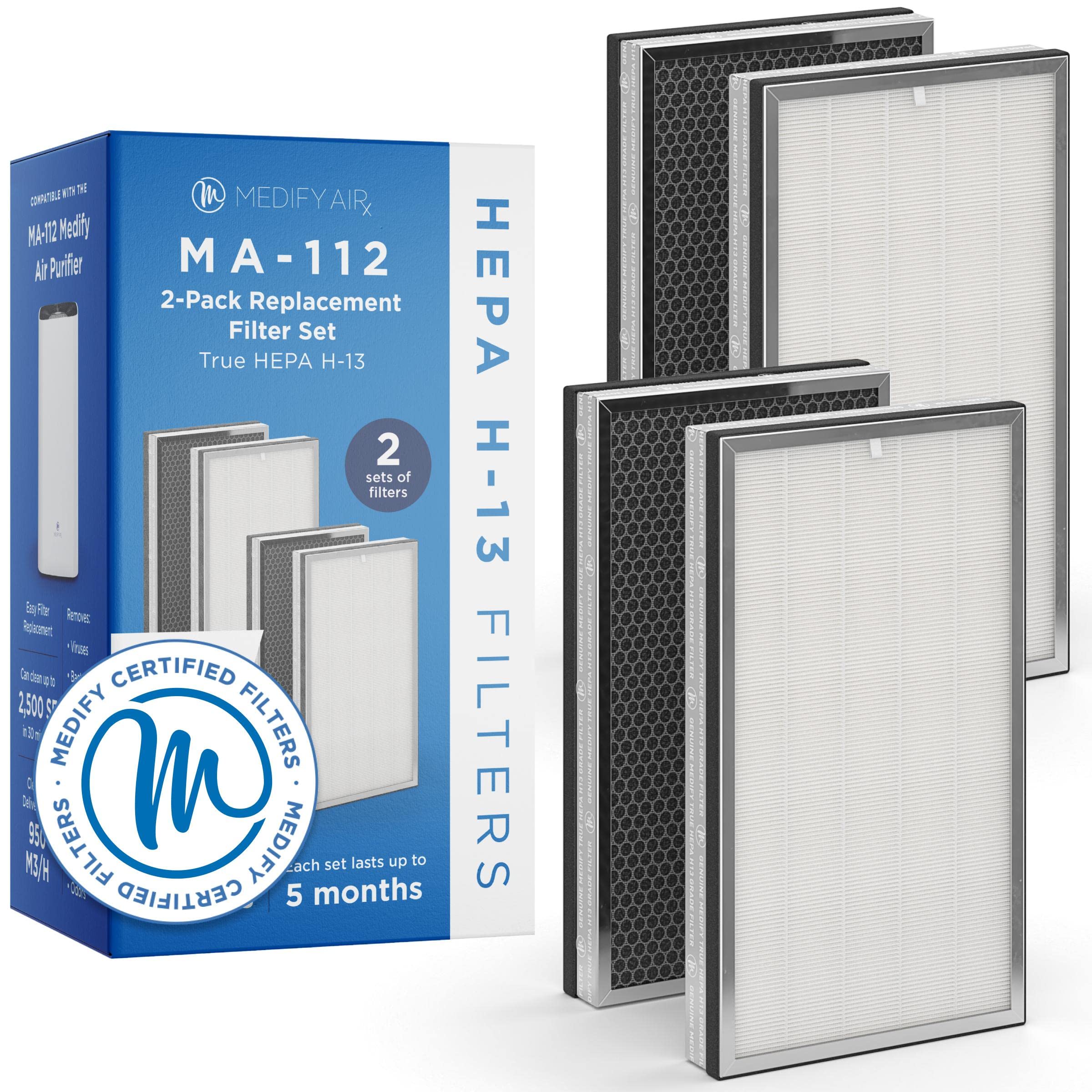 Medify MA-112 Genuine 3-in-1 Replacement Air Filter Set - HEPA H13, Activated Carbon & Pre-Filter | Removes Allergens, Smoke, Wildfire Particles, Dust, Odors, Pollen & Pet Dander (0.1 Micron Filtration) | 1-Pack | Perfect for Home, Office & Allergy Relief