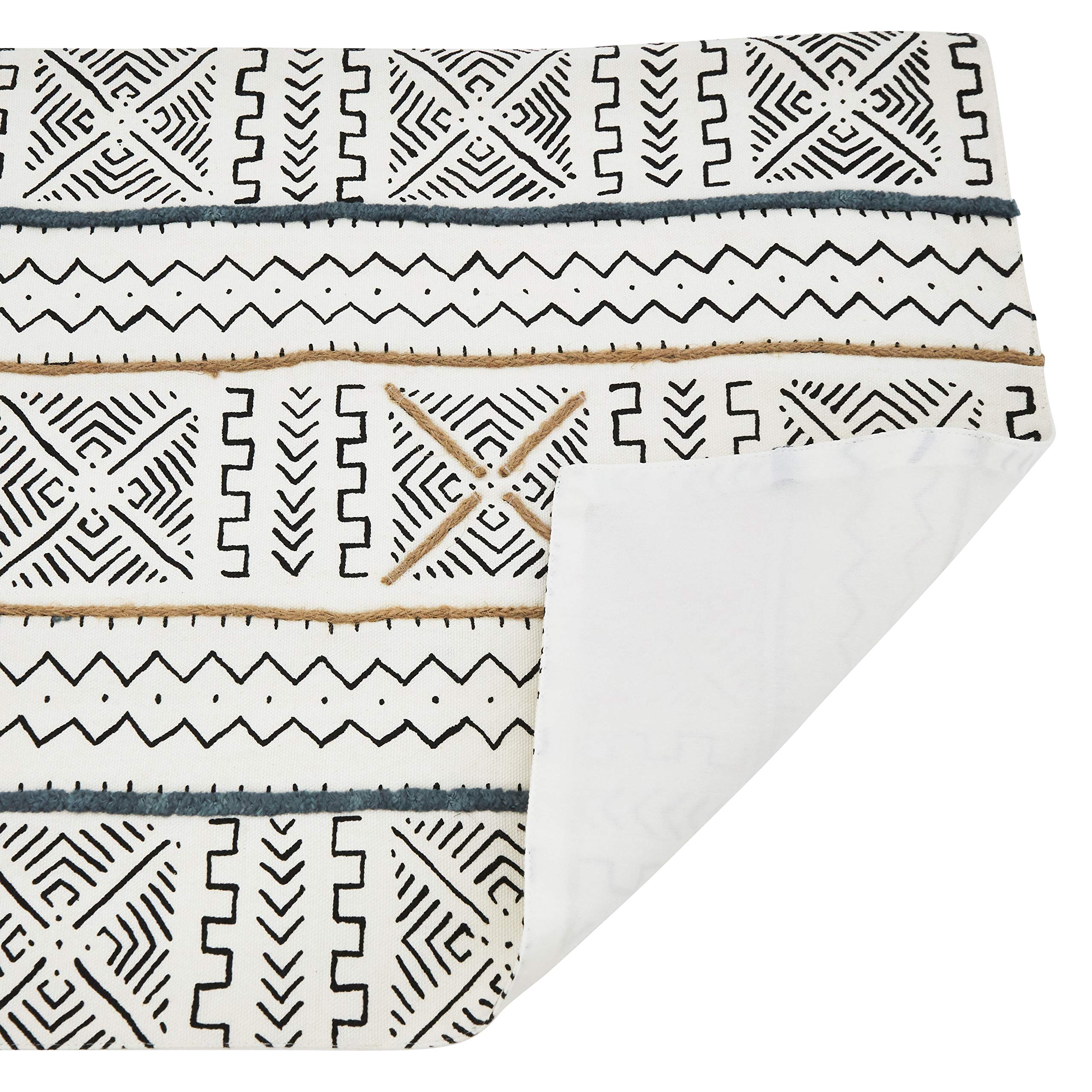 Premium Light Mud Cloth Placemats Set of 4 - Handwoven African Boho Table Mats for Dining Room Decor, Kitchen Table Setting & Special Occasions