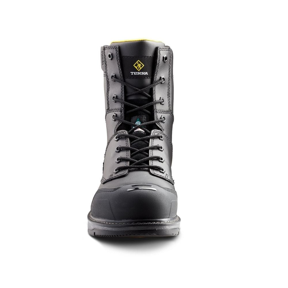 Terra Patton TR0A4NS5BLK Unisex Steel Toe Work Boots - CSA Certified Safety Shoes for Men & Women, Black - Ideal for Construction, Warehouse & Industrial Work Environments