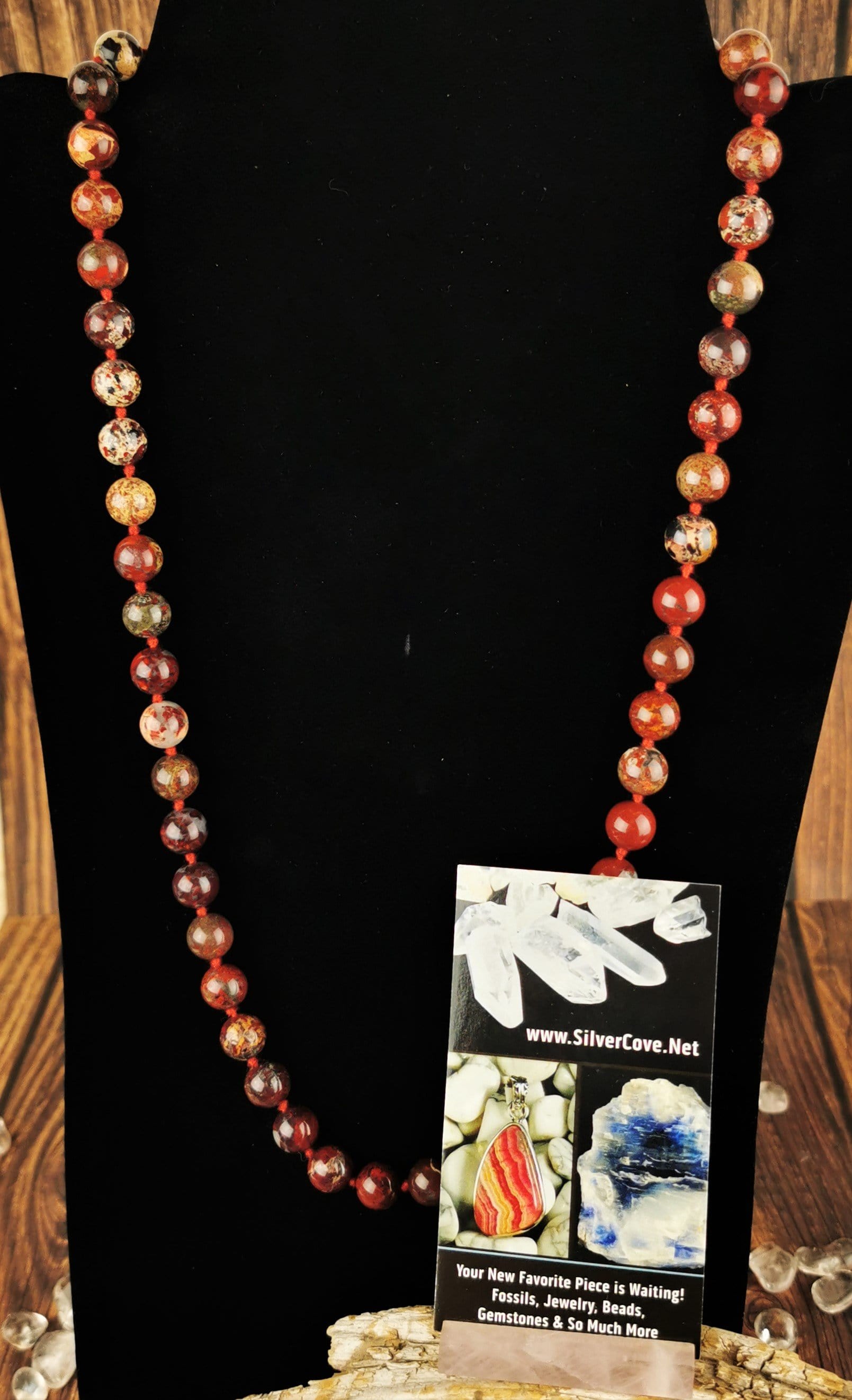 Brecciated Jasper Necklace for Women - Natural Stone Jewelry for Healing & Protection - Perfect for Meditation, Yoga & Spiritual Gifts