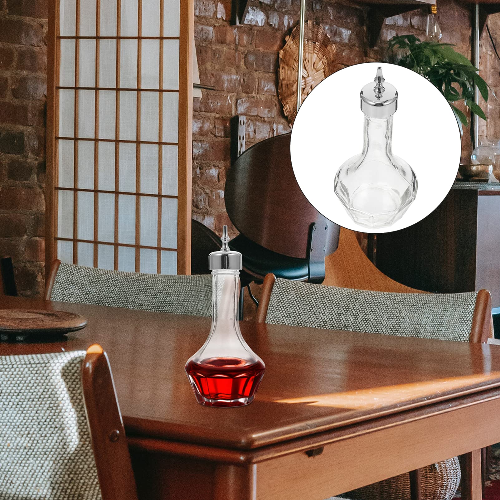 Premium Glass Bitters Bottle with Stainless Steel Dasher - Essential Bar Tool for Crafting Cocktails, Perfect for Old Fashioned, Manhattan & Home Mixology