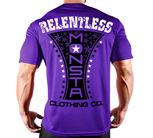 Purple Poly-dri Tee W/ Wt/Bk Art