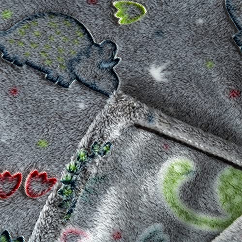 Glow in The Dark Dinosaur Throw Blanket for Kids - Soft Flannel Fleece Plush Blanket with Luminous Cute Dinosaur Pattern | Perfect for Birthday Gifts, Bedtime, Movie Nights & Cozy Comfort