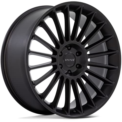 Status Wheels Venti 22x9.5 Inch Matte Black Alloy Wheel - 6x135mm Bolt Pattern, 25mm Offset - Perfect for Ford F-150, Expedition & Lincoln Trucks/SUVs - Durable Aluminum Construction for Off-Road & Street Performance