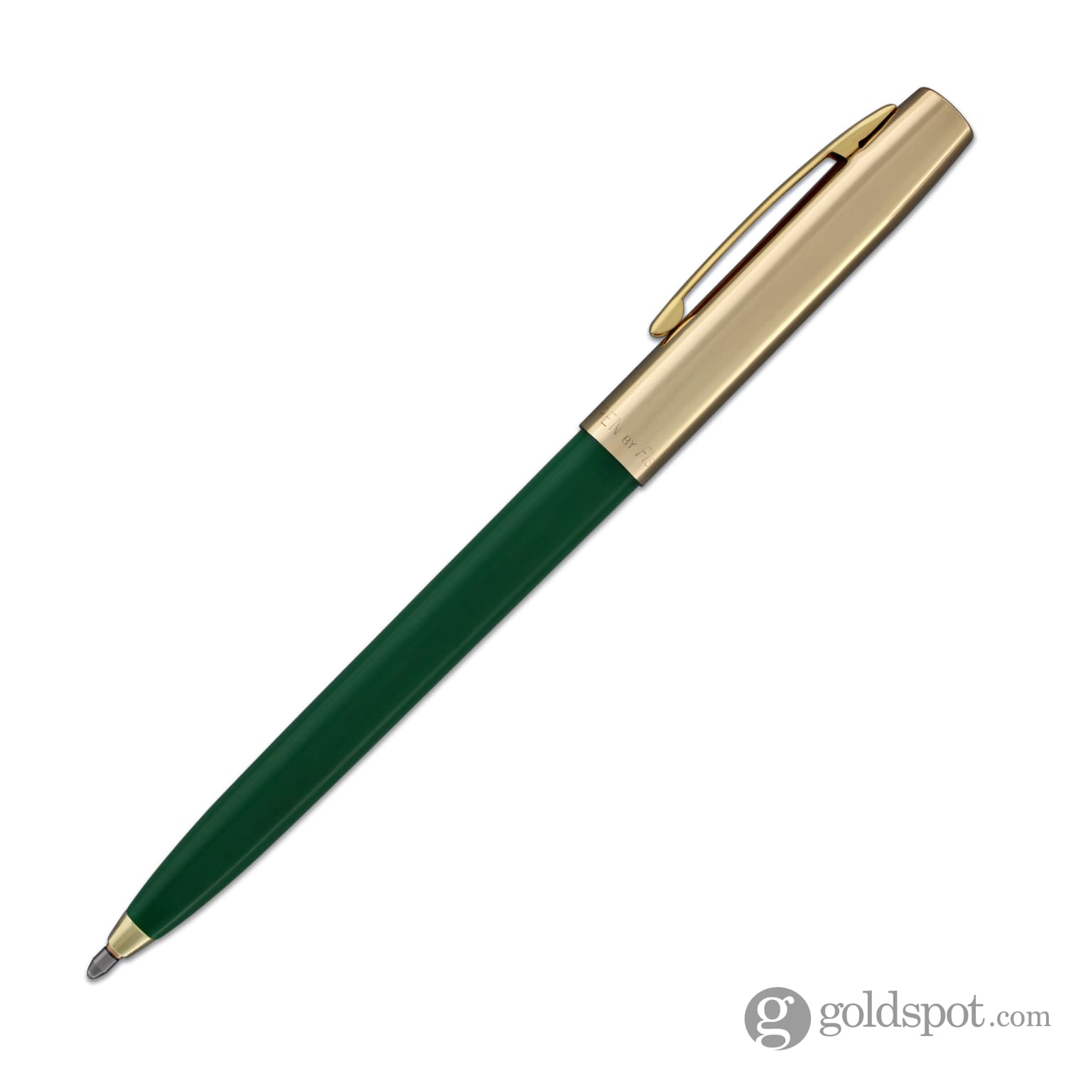 Fisher Space Pen Cap-O-Matic Ballpoint Pen - Green with Brass Trim - Premium Writing Instrument for Office, Travel & Outdoor Adventures