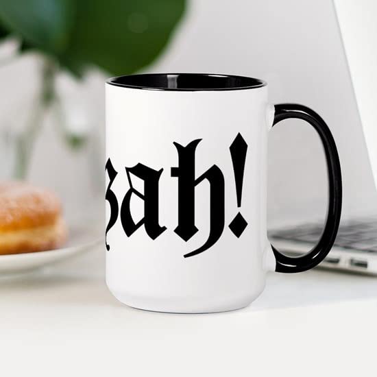 Huzzah! 15 oz (444 ml) Ceramic Coffee Mug - Insulated Tea Cup for Office, Home & Gifts - Funny Novelty Drinking Cup for Coffee, Tea & Hot Beverages