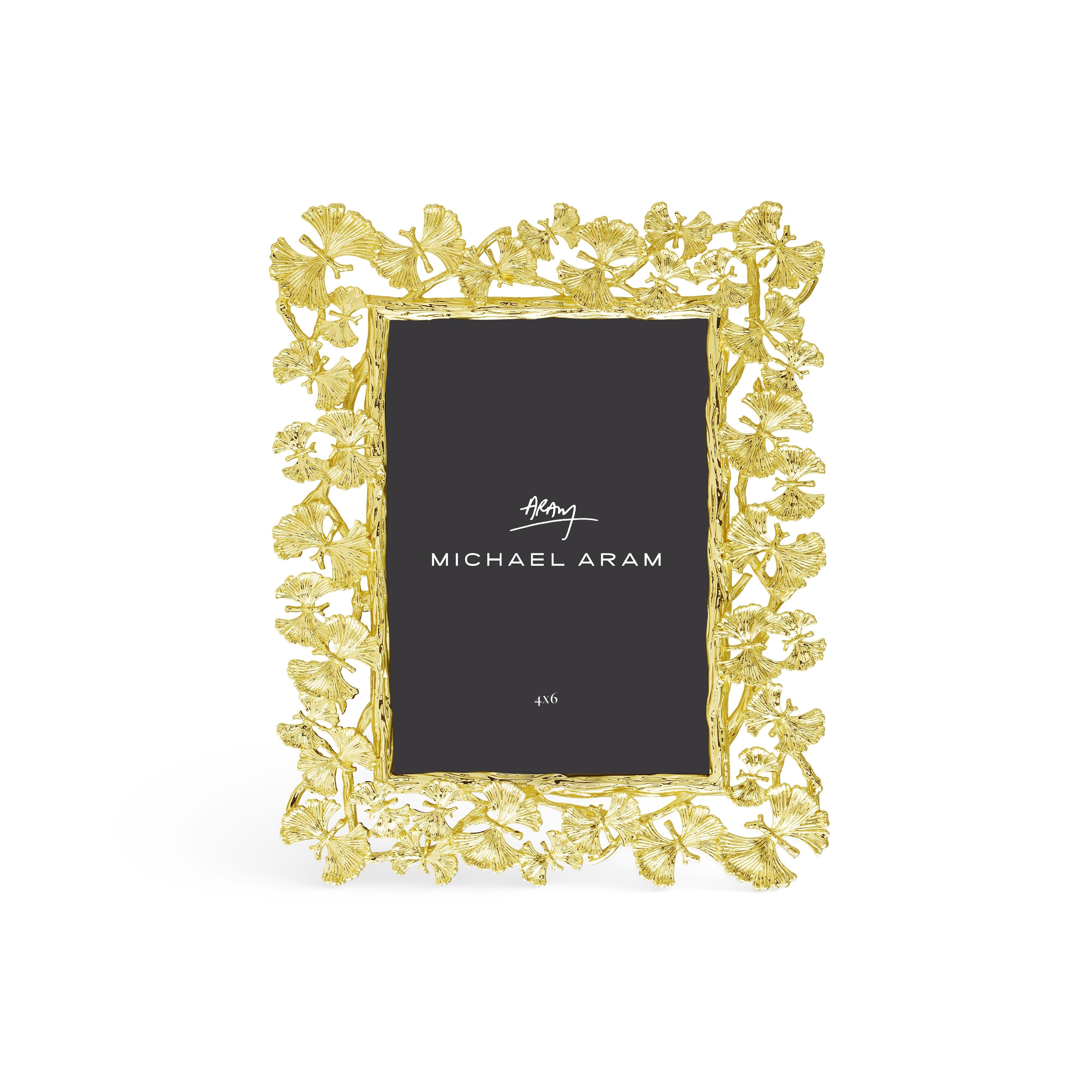 Butterfly Ginkgo Gold Sculpted Photo Frame 4x6 - Elegant Home Decor for Wall Display, Tabletop, and Gift Giving
