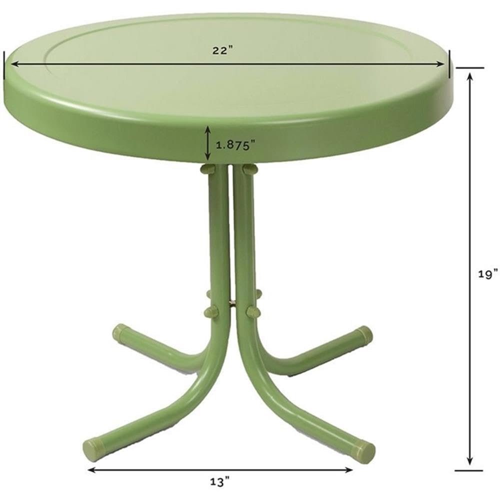 Home Square 2-Piece Metal Patio End Table Set in Oasis Green - Outdoor Side Tables for Pool, Garden & Patio Furniture